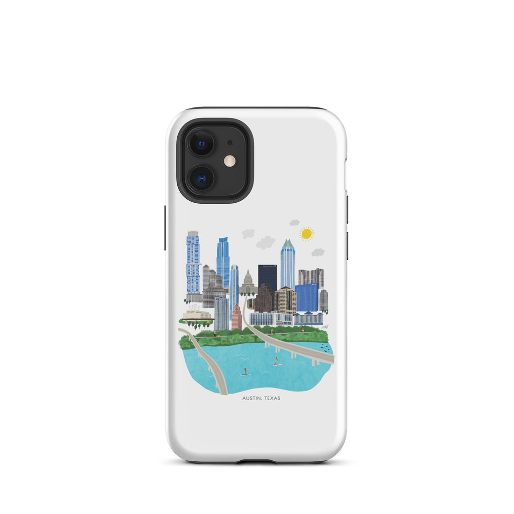 Ilustración del horizonte de Austin, Texas - Funda resistente para iPhone®