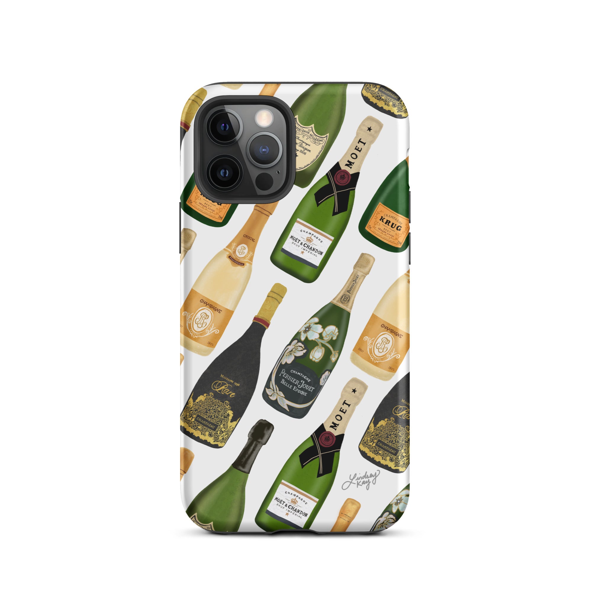 Modèle d'illustration de bouteilles de champagne - Coque rigide pour iPhone®
