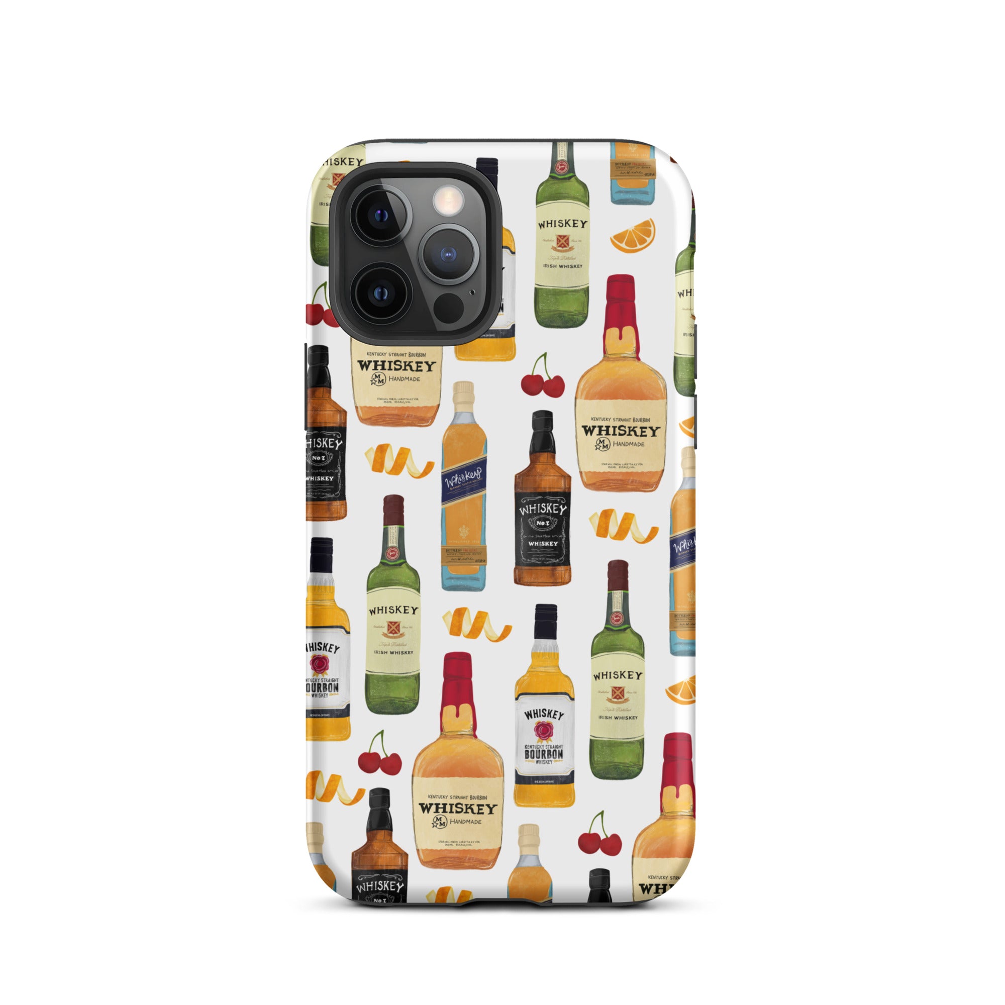 Ilustración de botellas de whisky - Funda resistente para iPhone®