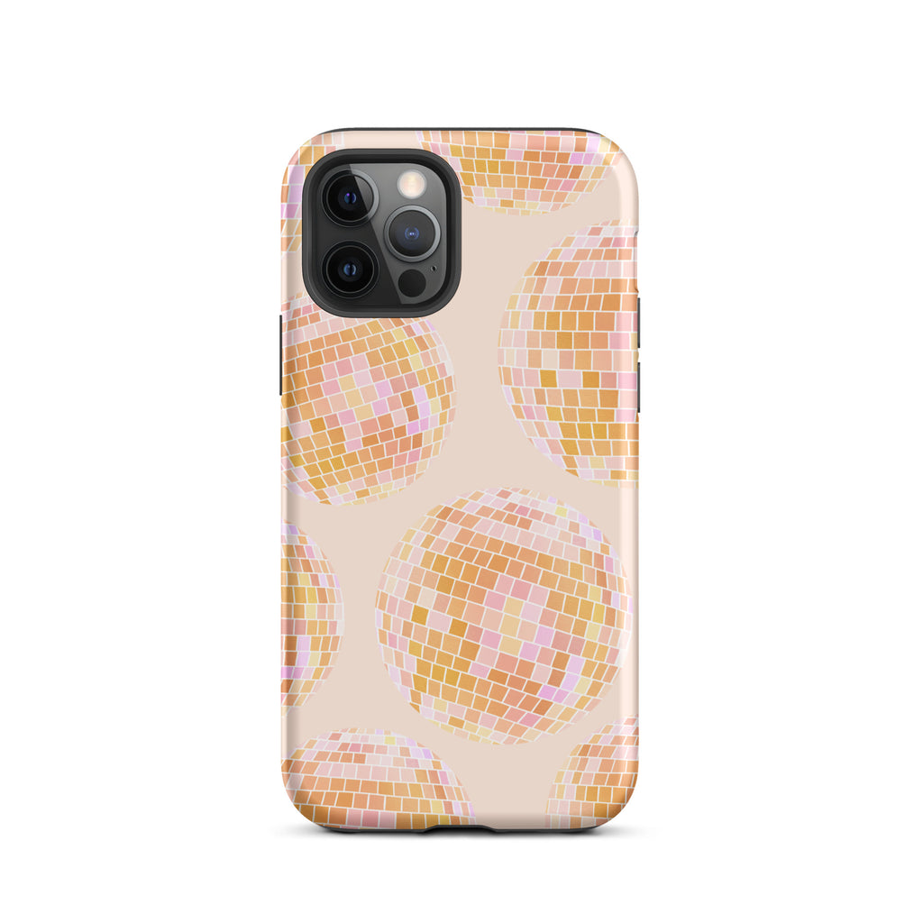 Motif de boules disco jaunes - Coque rigide pour iPhone®