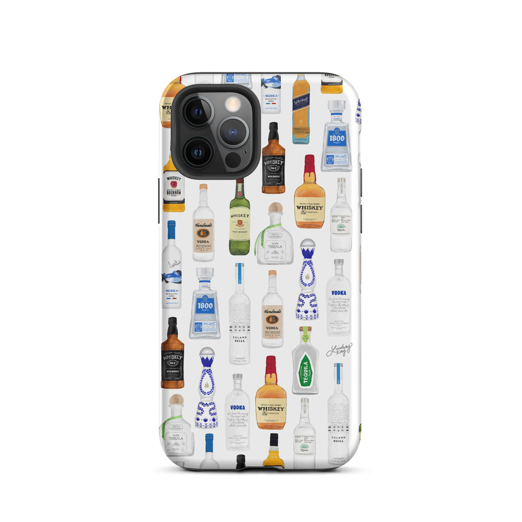 Boozy Bottles Illustration Pattern - Tough Case for iPhone®