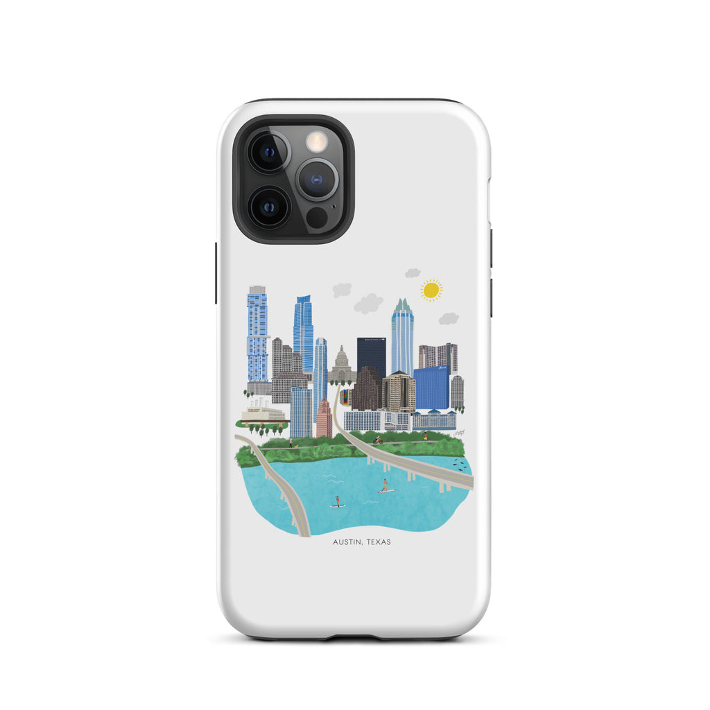 Ilustración del horizonte de Austin, Texas - Funda resistente para iPhone®