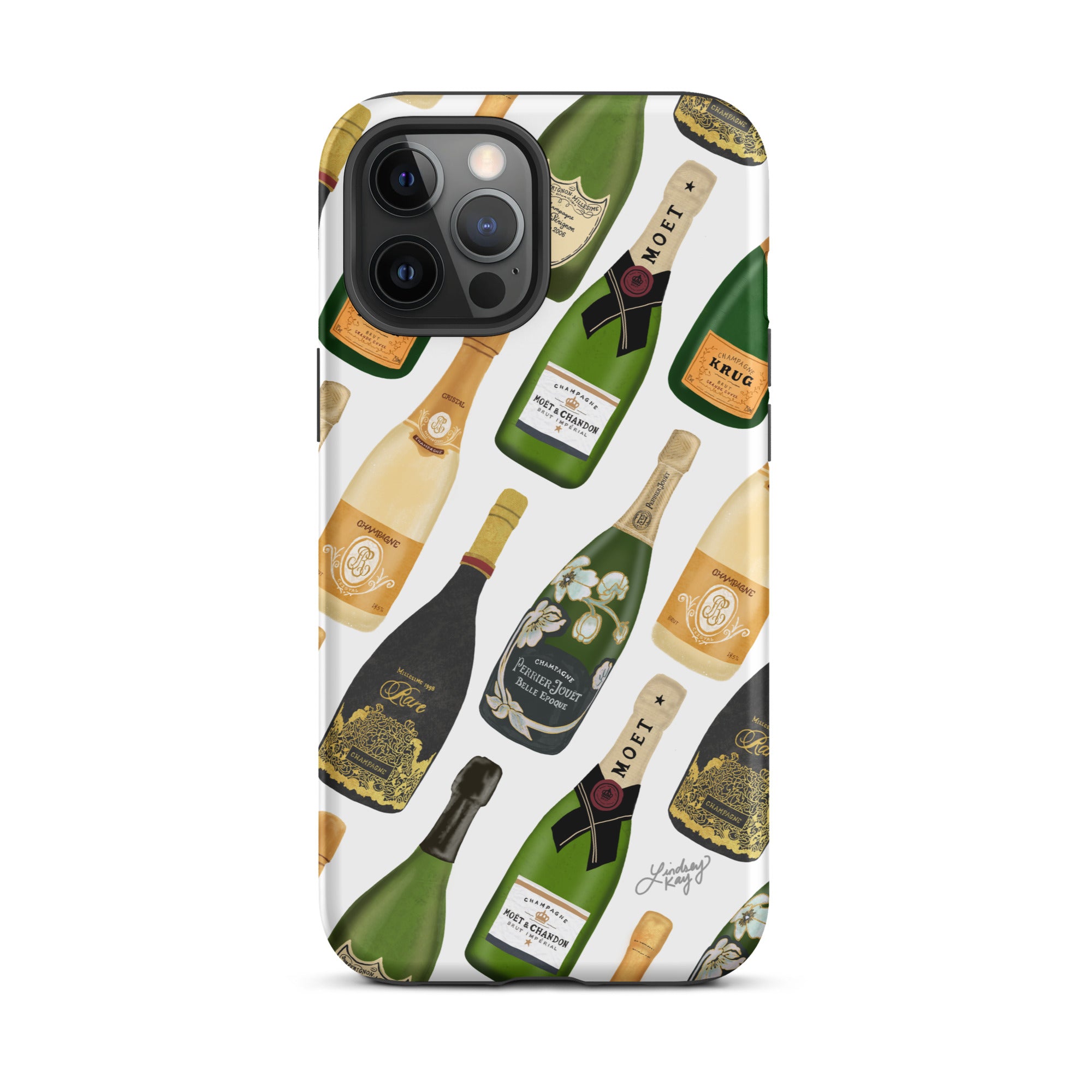 Modèle d'illustration de bouteilles de champagne - Coque rigide pour iPhone®