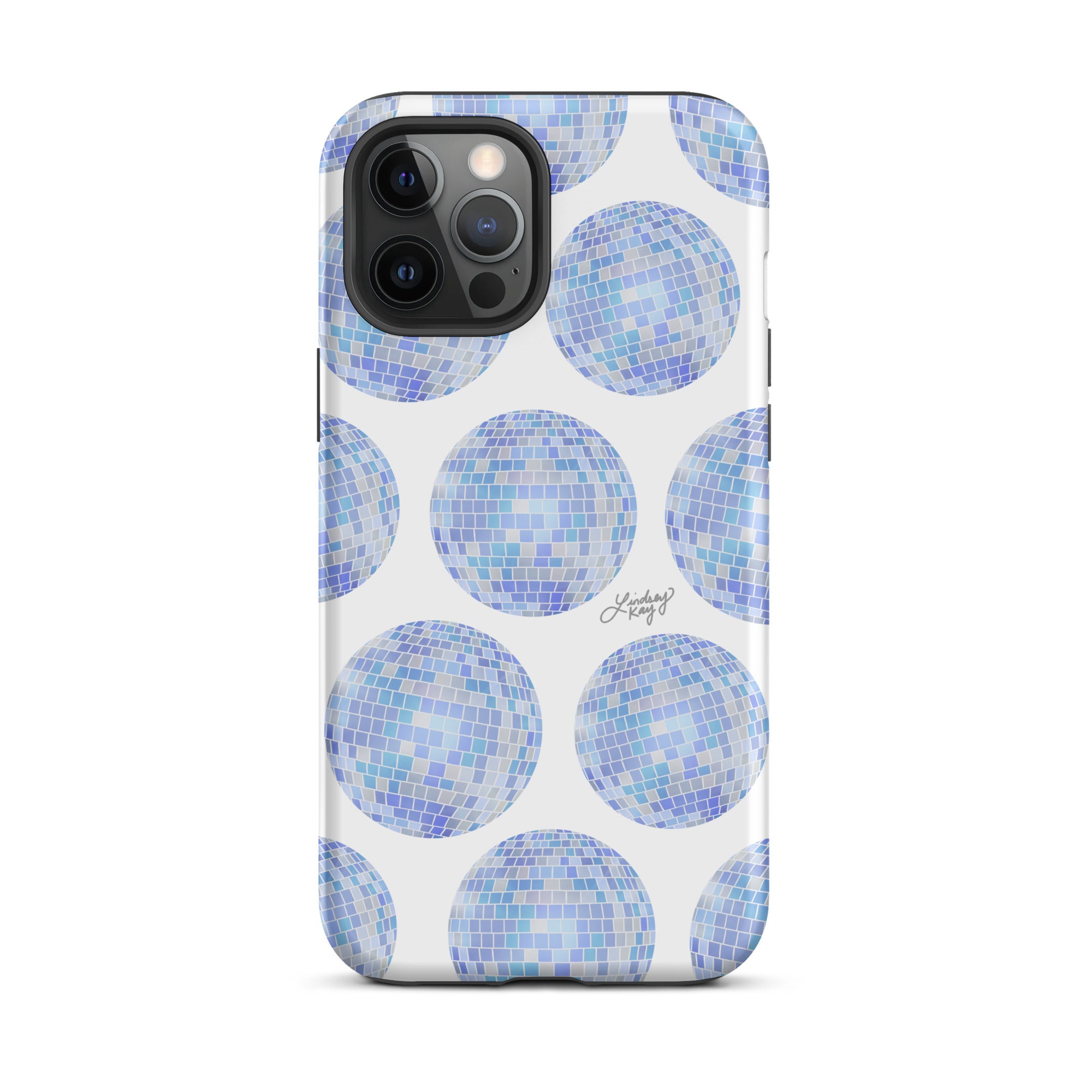 Patrón de bolas de discoteca azules - Funda resistente para iPhone®