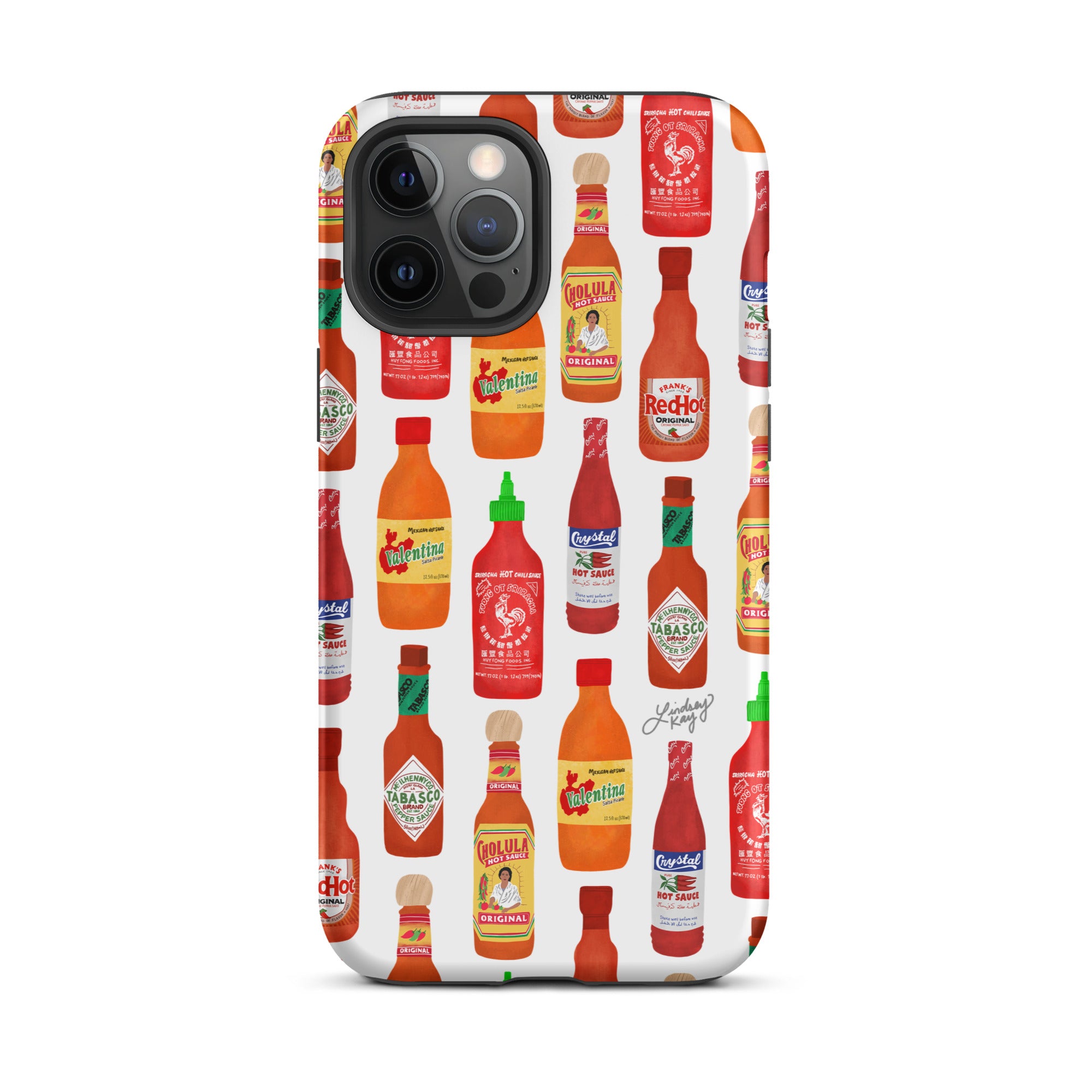 Ilustración de botellas de salsa picante - Funda resistente para iPhone®