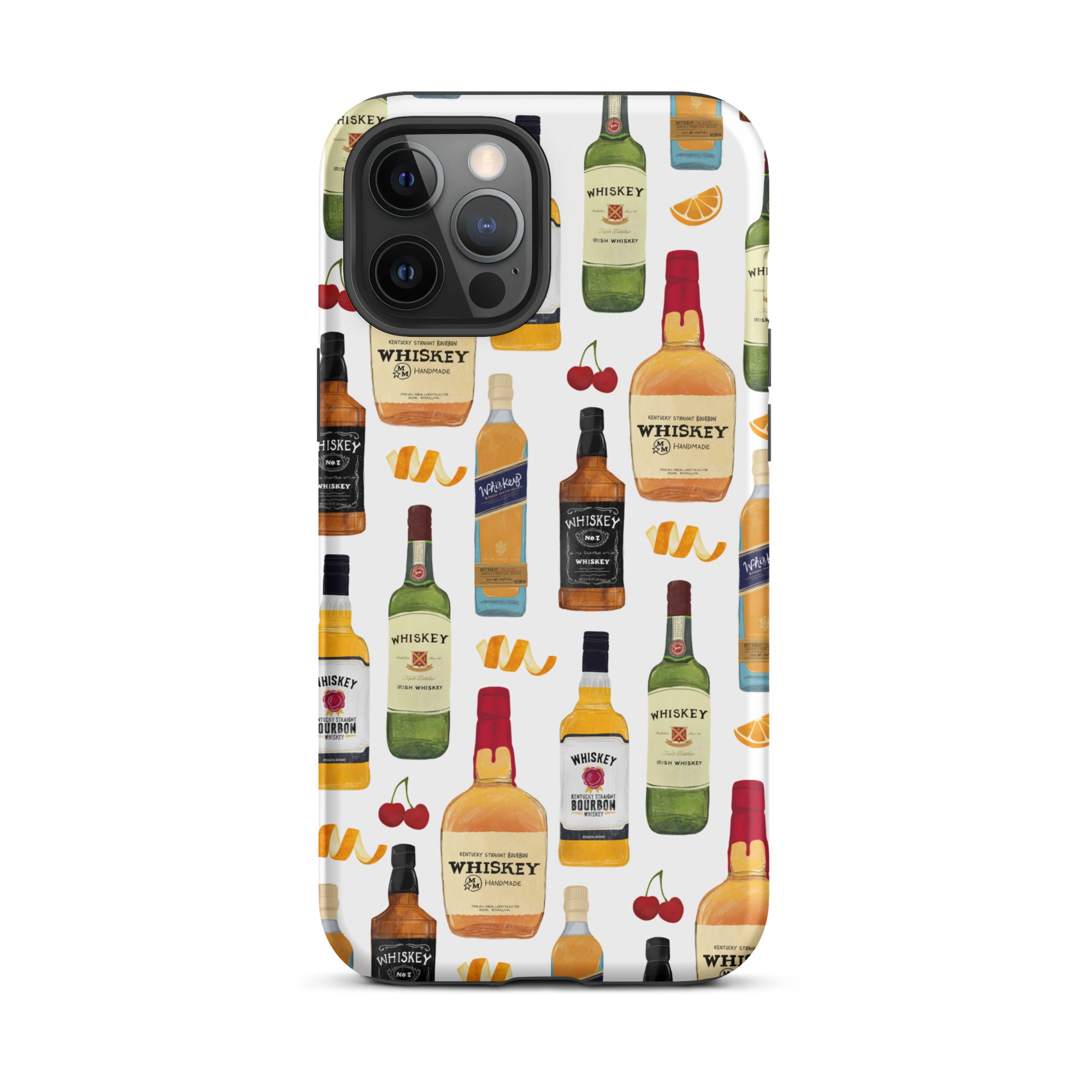 Ilustración de botellas de whisky - Funda resistente para iPhone®