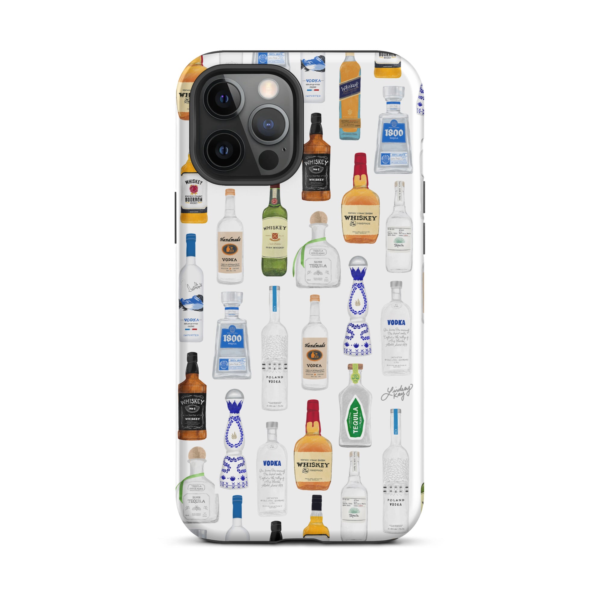 Modèle d'illustration de bouteilles d'alcool - Coque rigide pour iPhone®