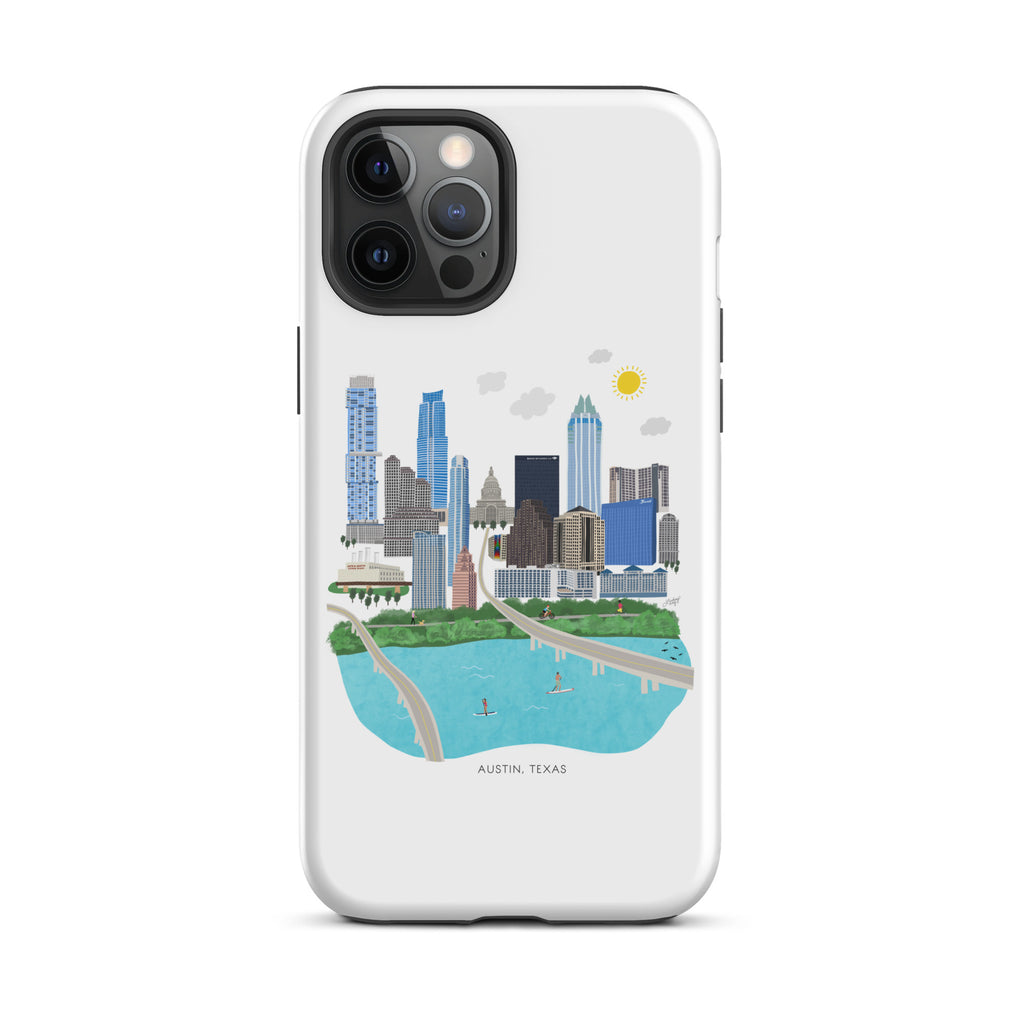 Ilustración del horizonte de Austin, Texas - Funda resistente para iPhone®