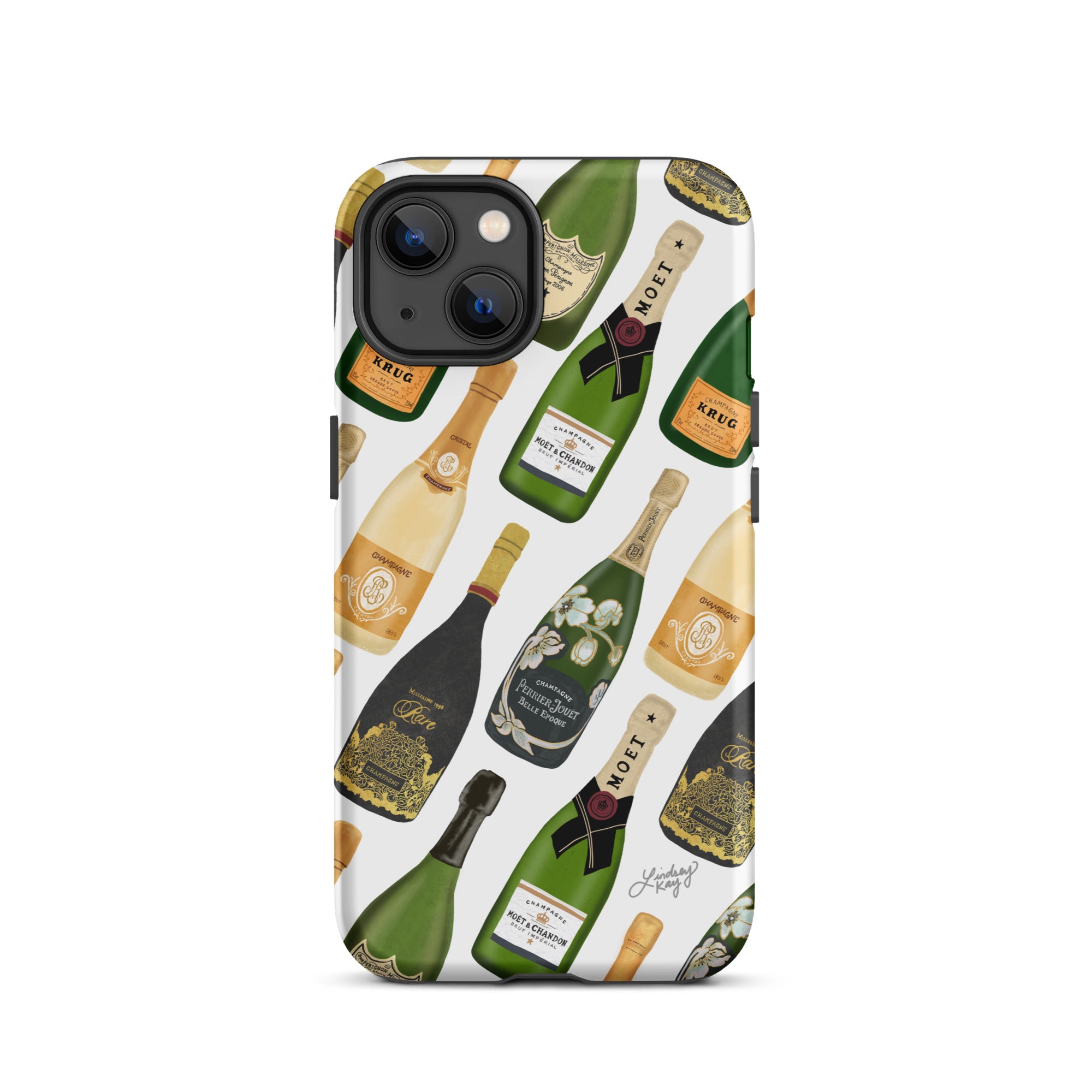 Modèle d'illustration de bouteilles de champagne - Coque rigide pour iPhone®
