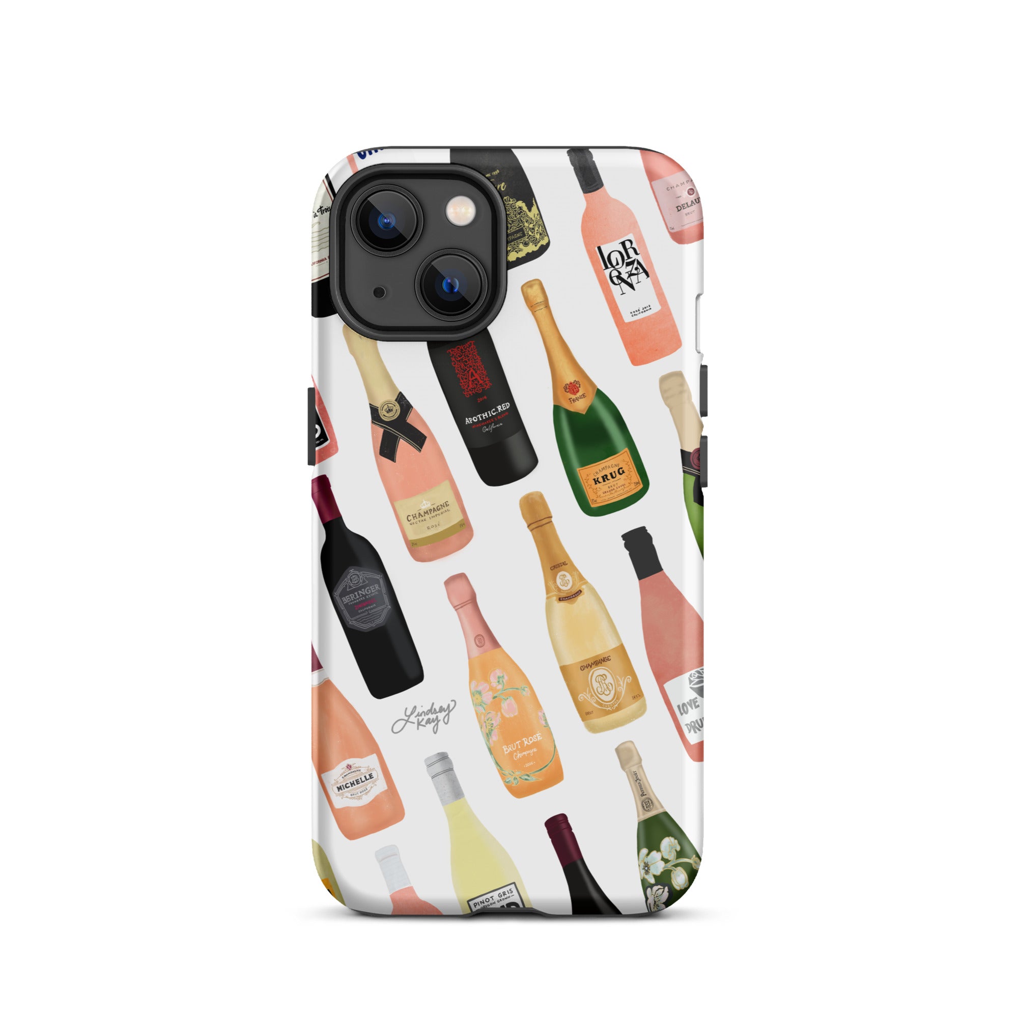 Ilustración de botellas de vino y champán - Funda resistente para iPhone®
