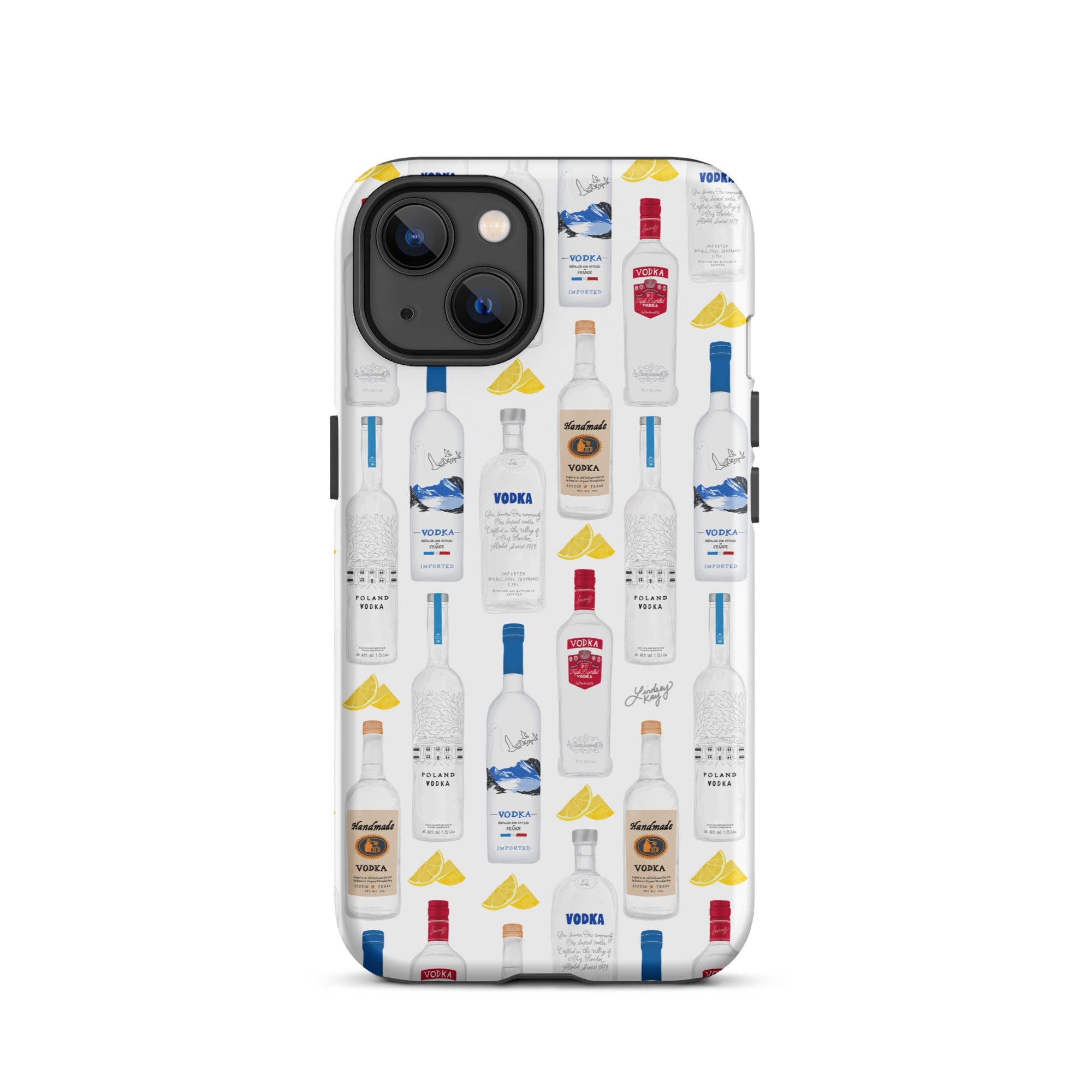 Patrón de ilustración de botellas de vodka - Funda resistente para iPhone®