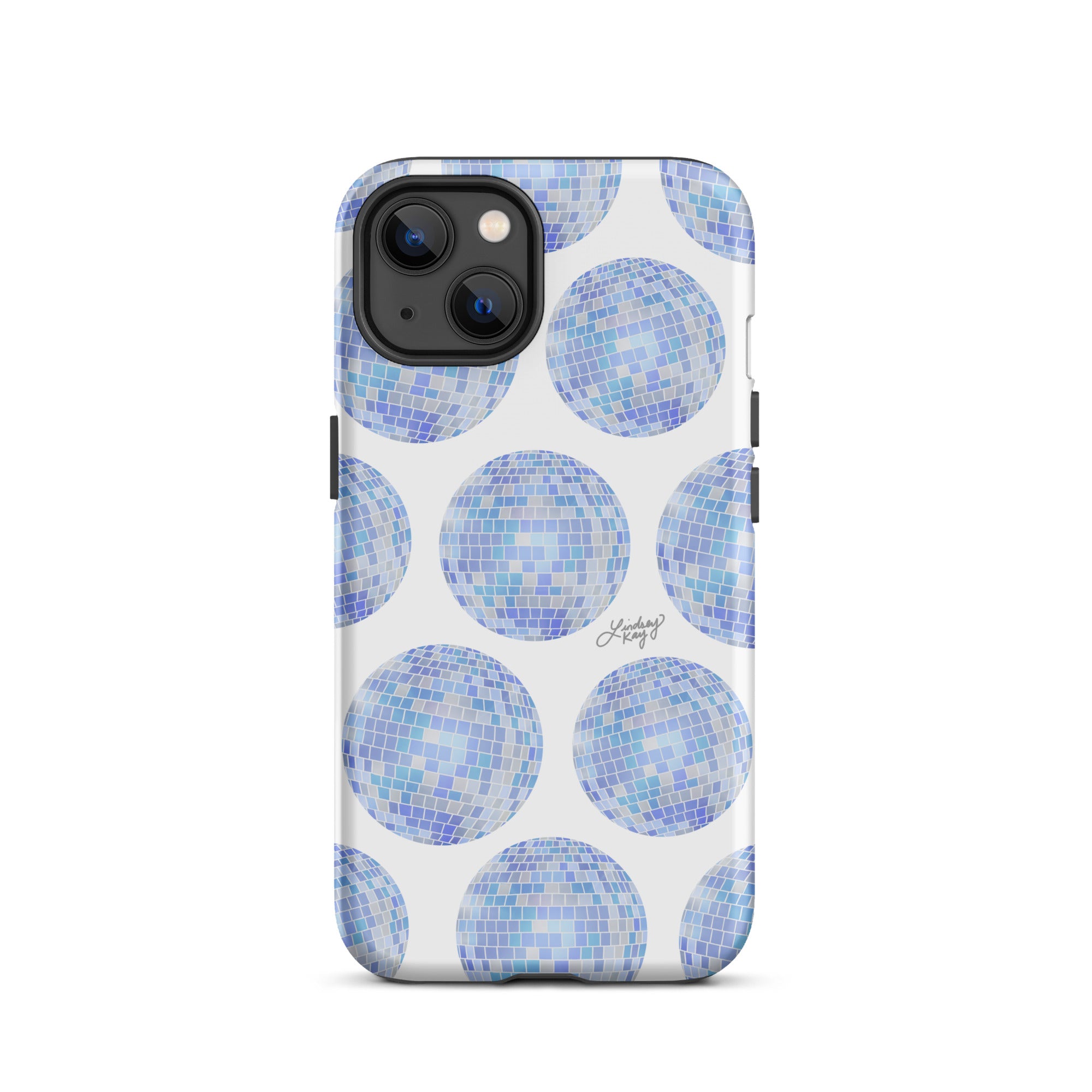 Patrón de bolas de discoteca azules - Funda resistente para iPhone®