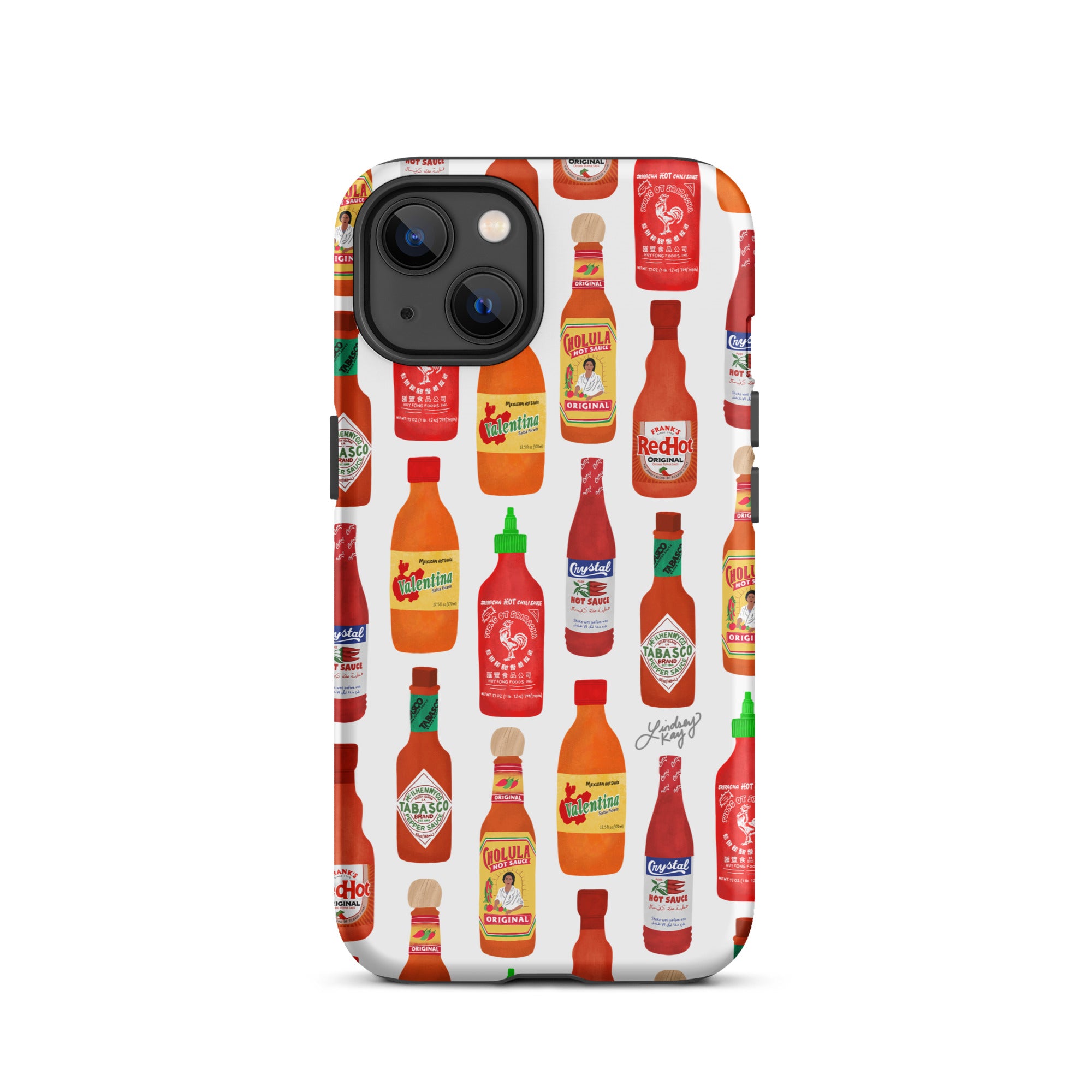 Ilustración de botellas de salsa picante - Funda resistente para iPhone®