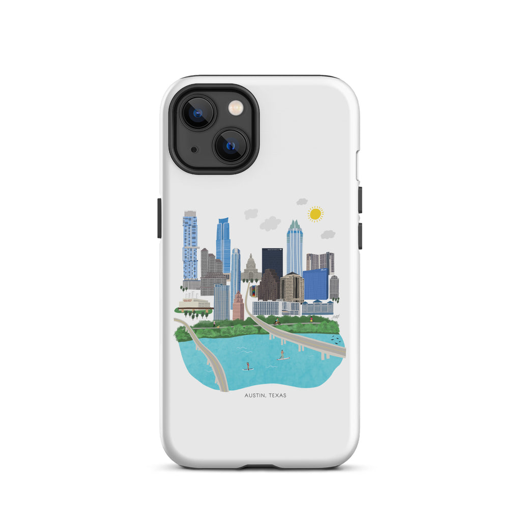 Ilustración del horizonte de Austin, Texas - Funda resistente para iPhone®