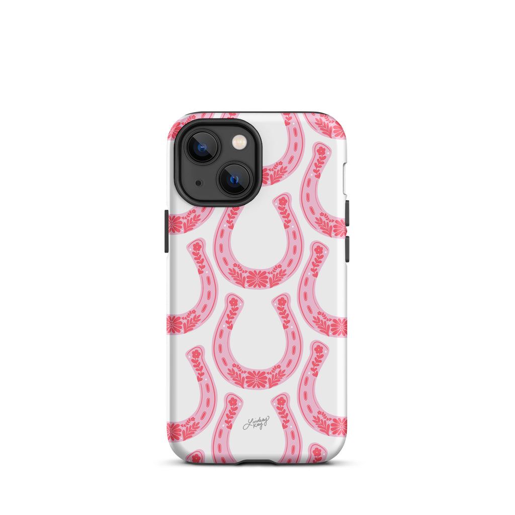 Patrón de herradura floral rosa - Funda resistente para iPhone®