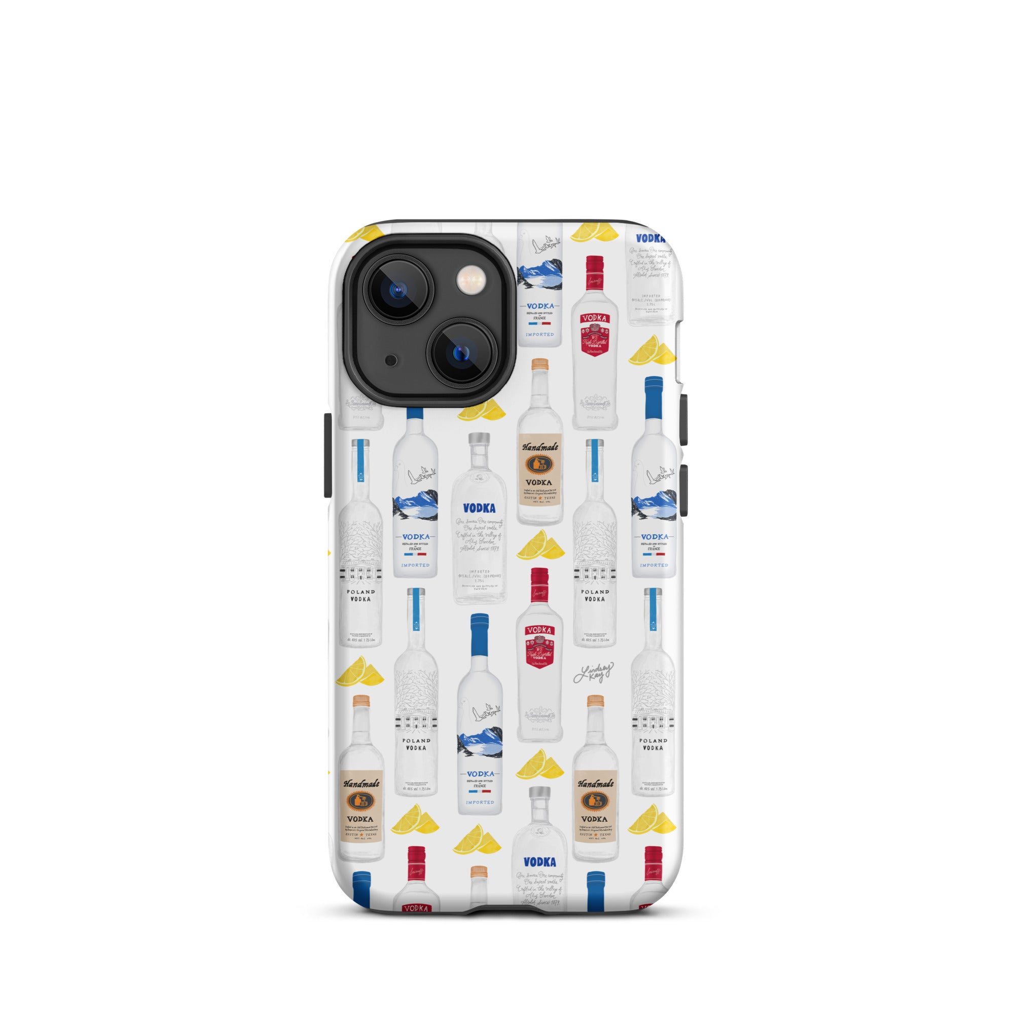 Patrón de ilustración de botellas de vodka - Funda resistente para iPhone®