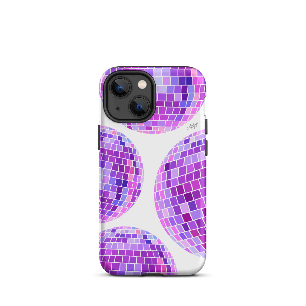 Illustration de boules disco violettes - Coque rigide pour iPhone®