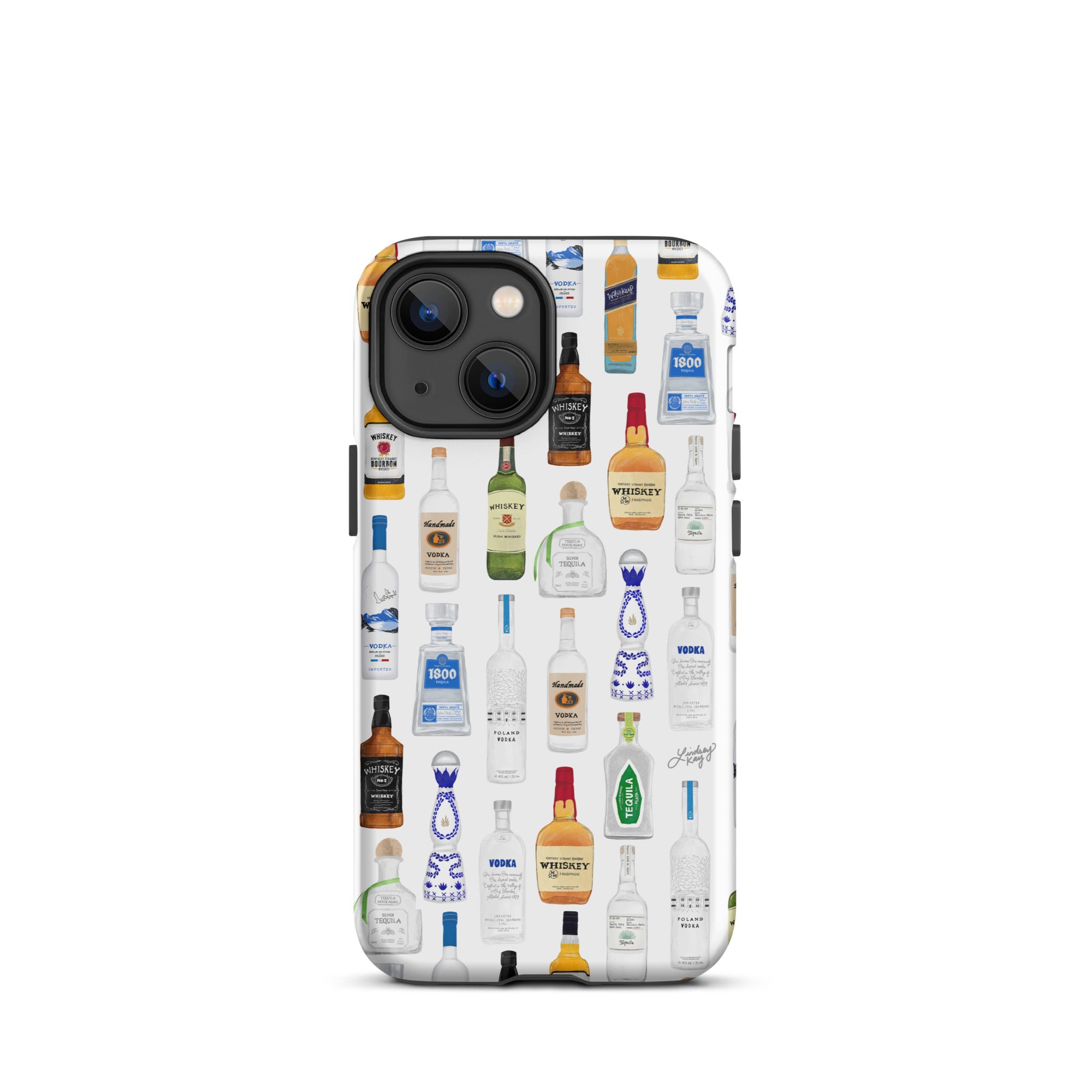 Modèle d'illustration de bouteilles d'alcool - Coque rigide pour iPhone®
