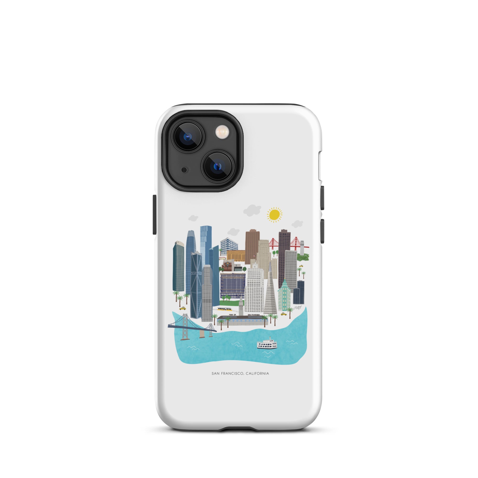 Ilustración del horizonte de San Francisco - Funda resistente para iPhone®