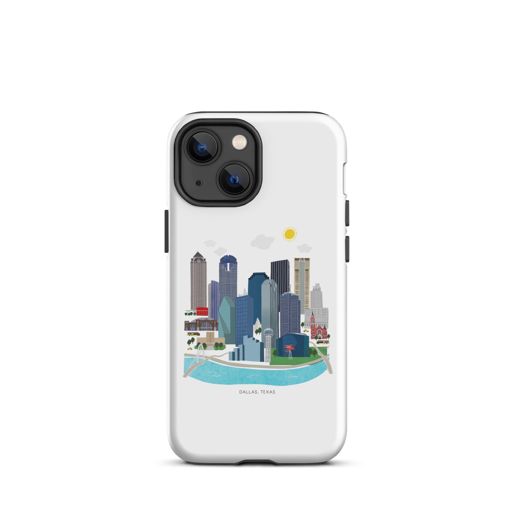 Ilustración del horizonte de Dallas, Texas - Funda resistente para iPhone®