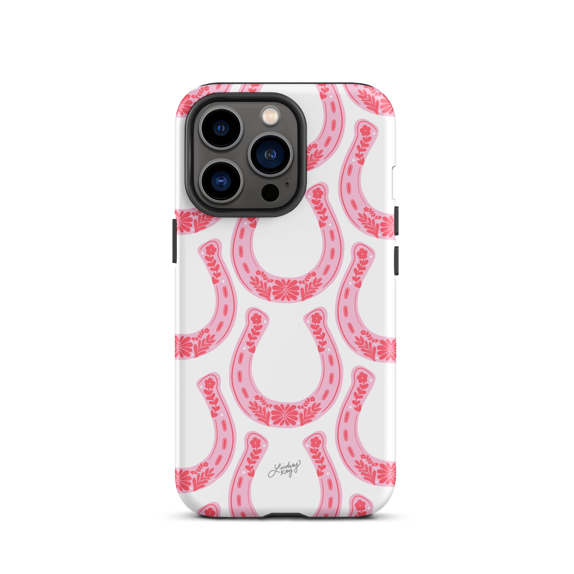 Patrón de herradura floral rosa - Funda resistente para iPhone®