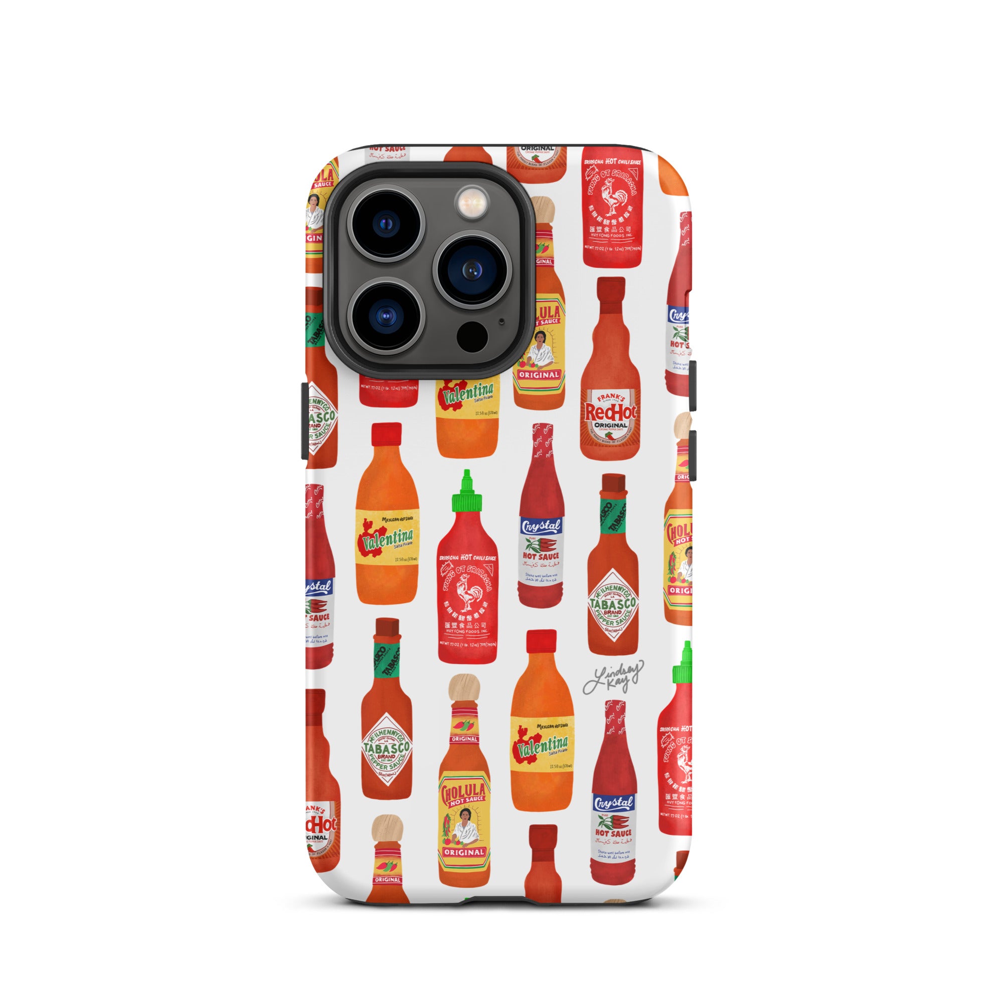 Ilustración de botellas de salsa picante - Funda resistente para iPhone®