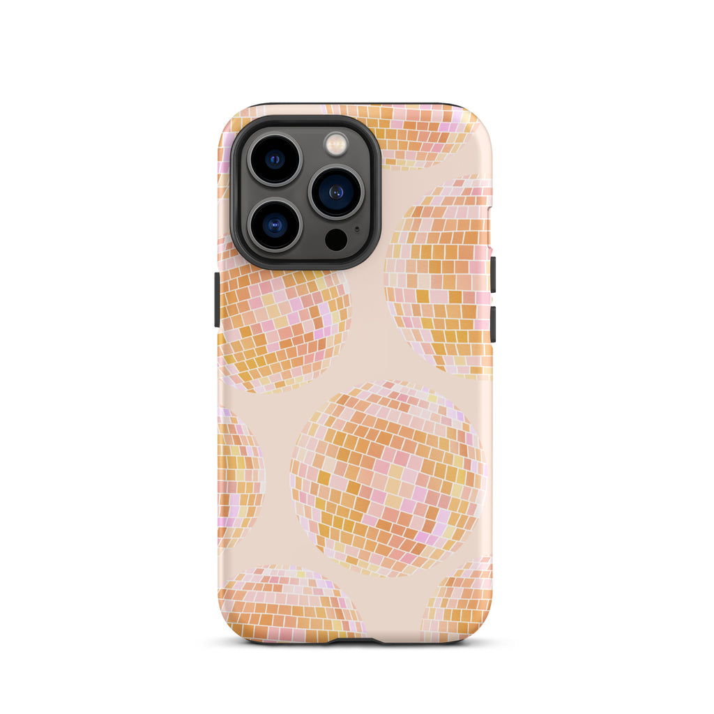 Motif de boules disco jaunes - Coque rigide pour iPhone®
