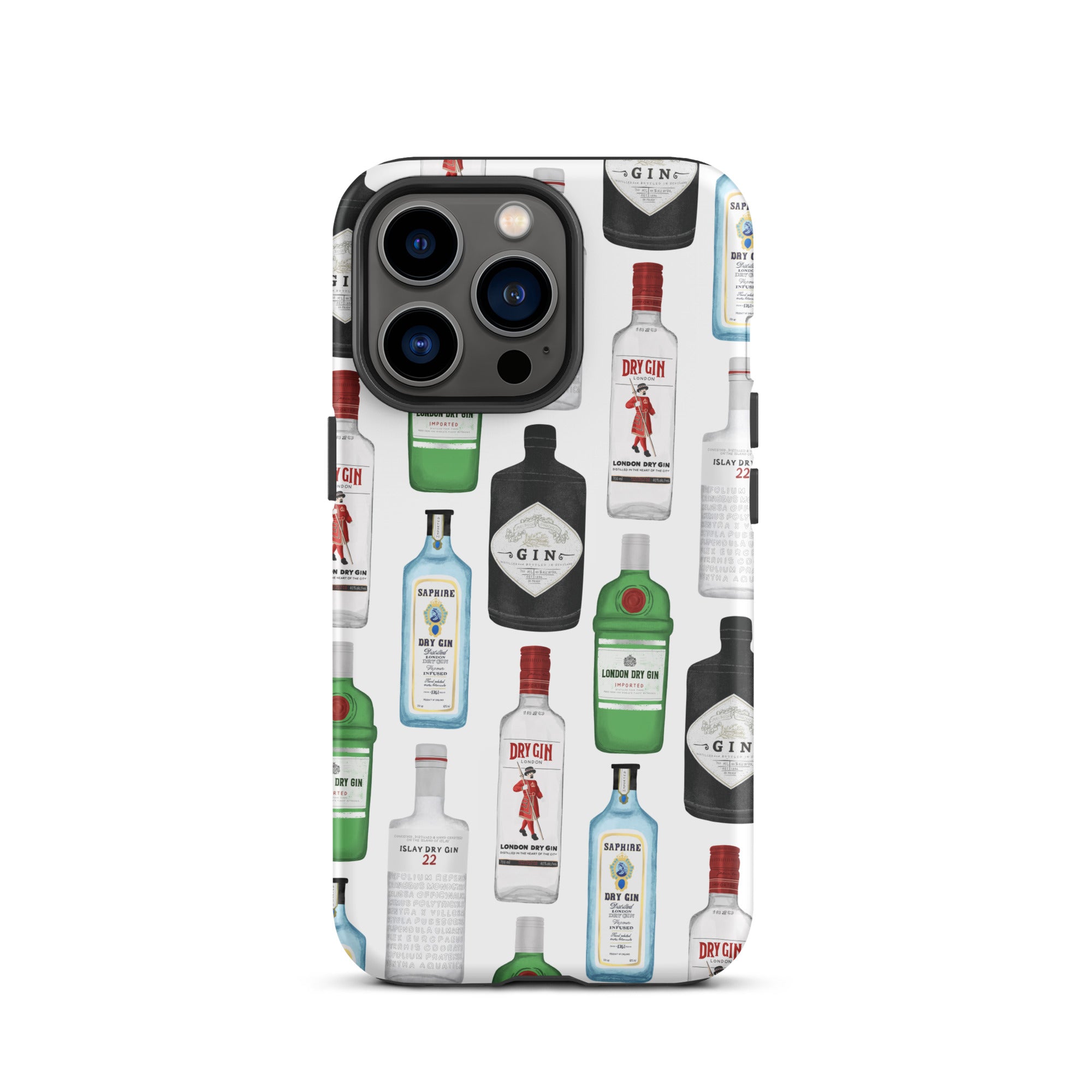Ilustración de botellas de ginebra - Funda resistente para iPhone®