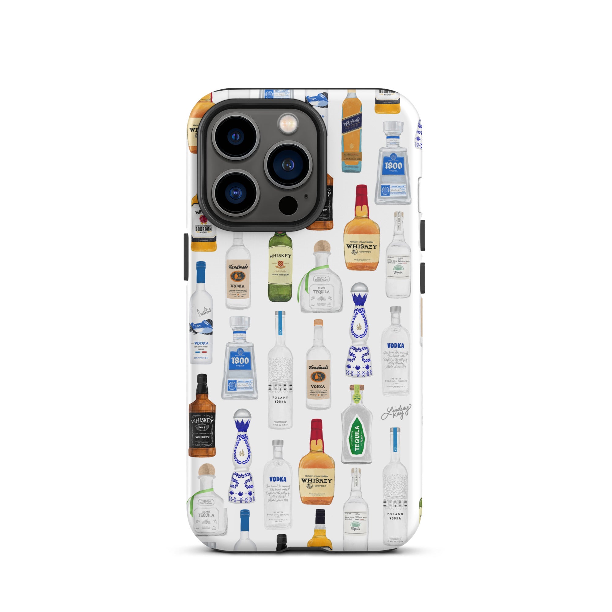 Modèle d'illustration de bouteilles d'alcool - Coque rigide pour iPhone®