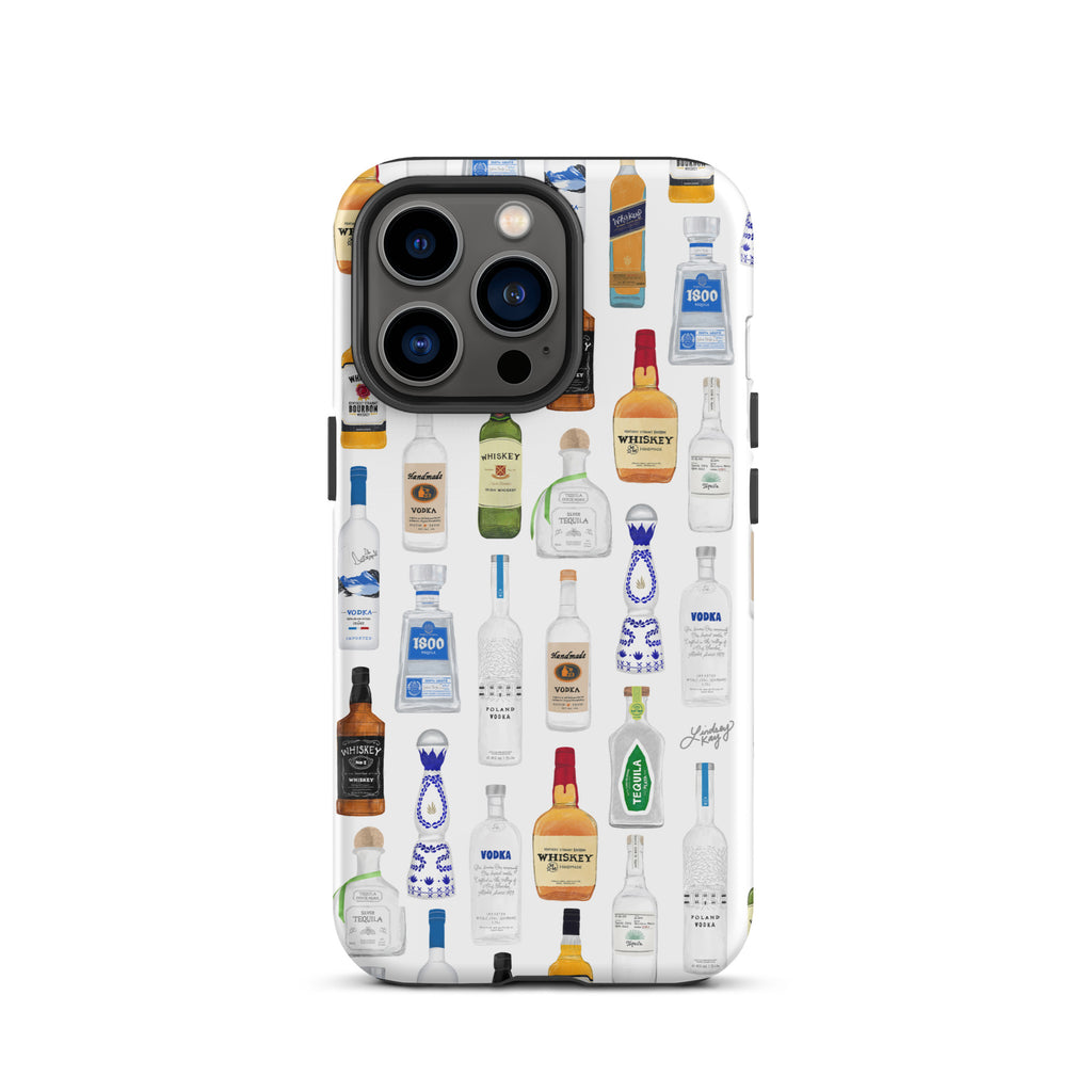 Boozy Bottles Illustration Pattern - Tough Case for iPhone®