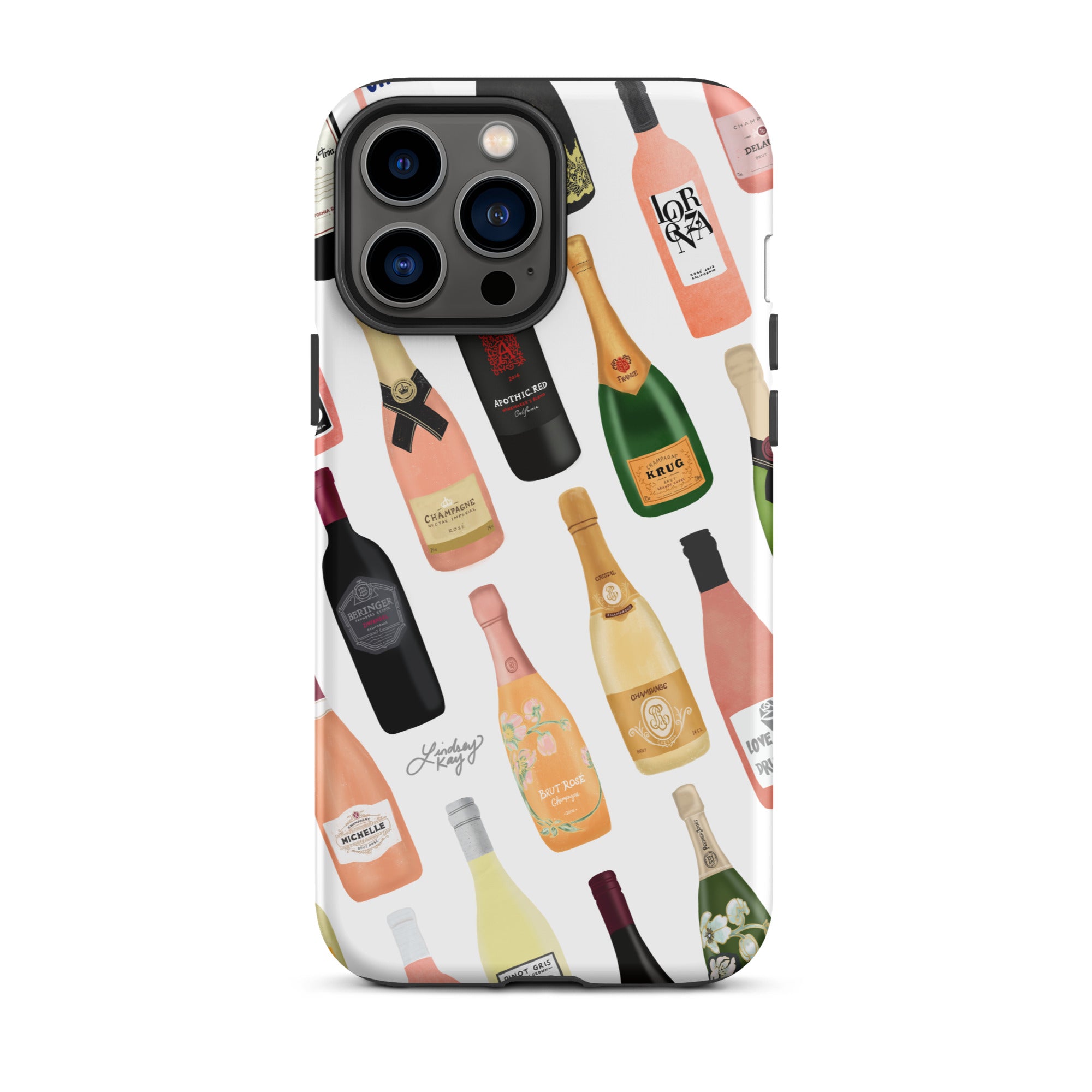 Ilustración de botellas de vino y champán - Funda resistente para iPhone®