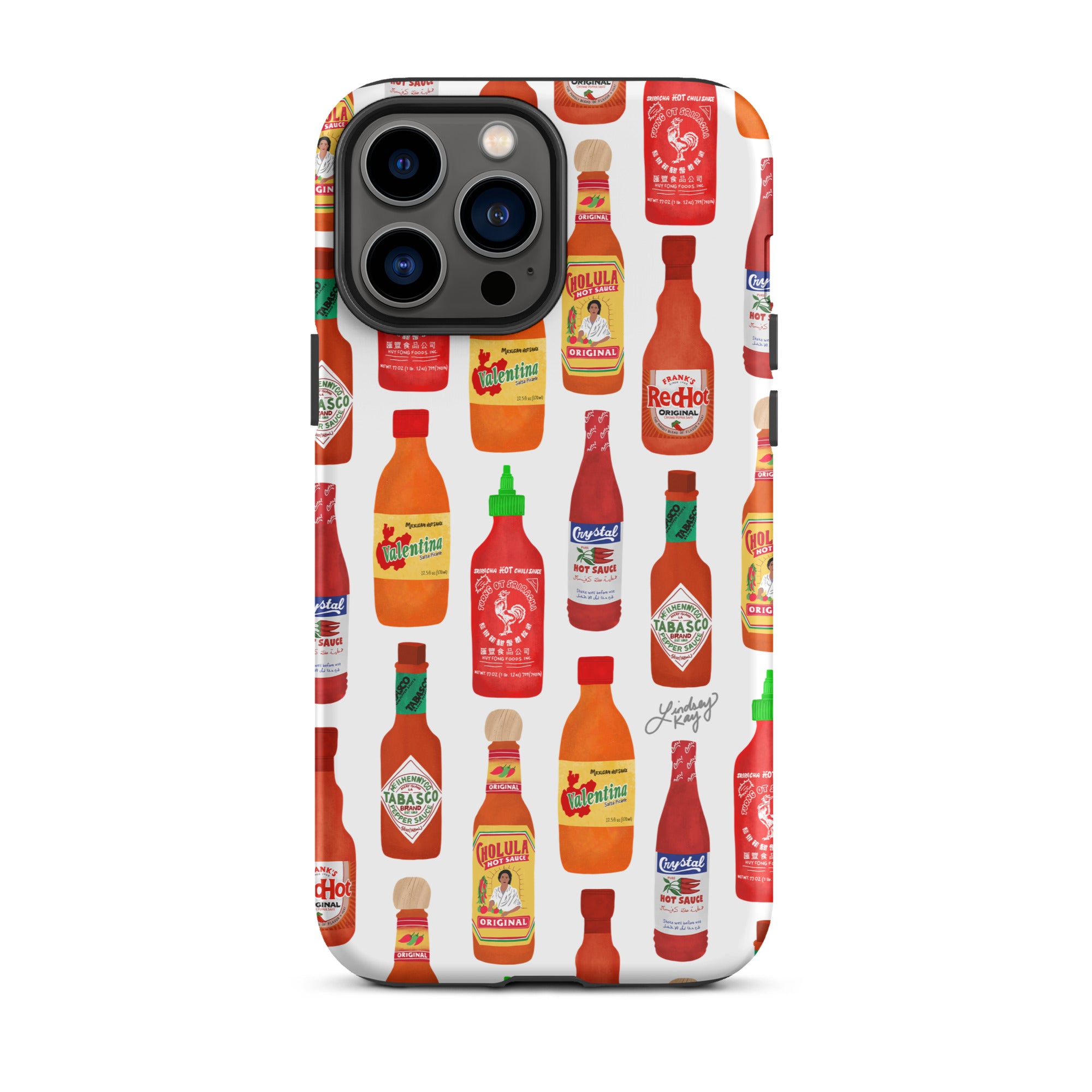 Ilustración de botellas de salsa picante - Funda resistente para iPhone®