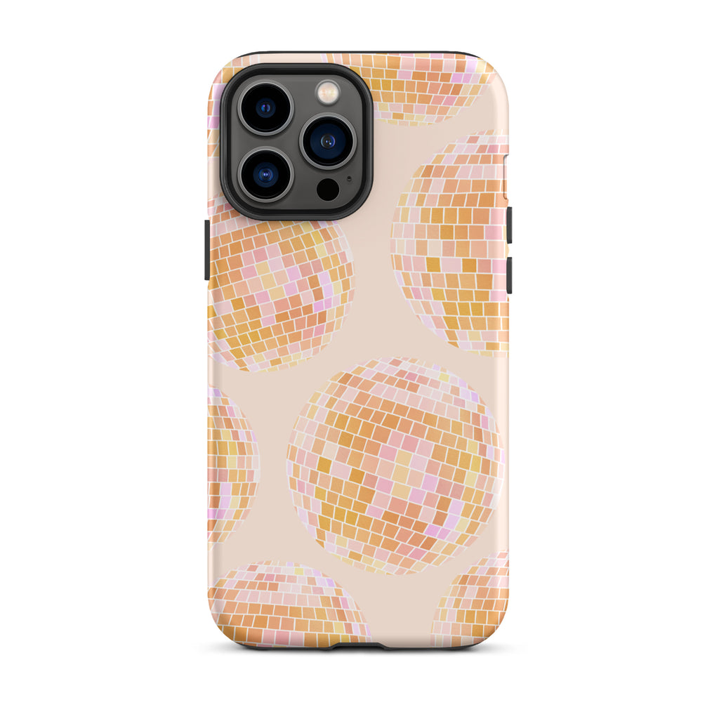 Motif de boules disco jaunes - Coque rigide pour iPhone®