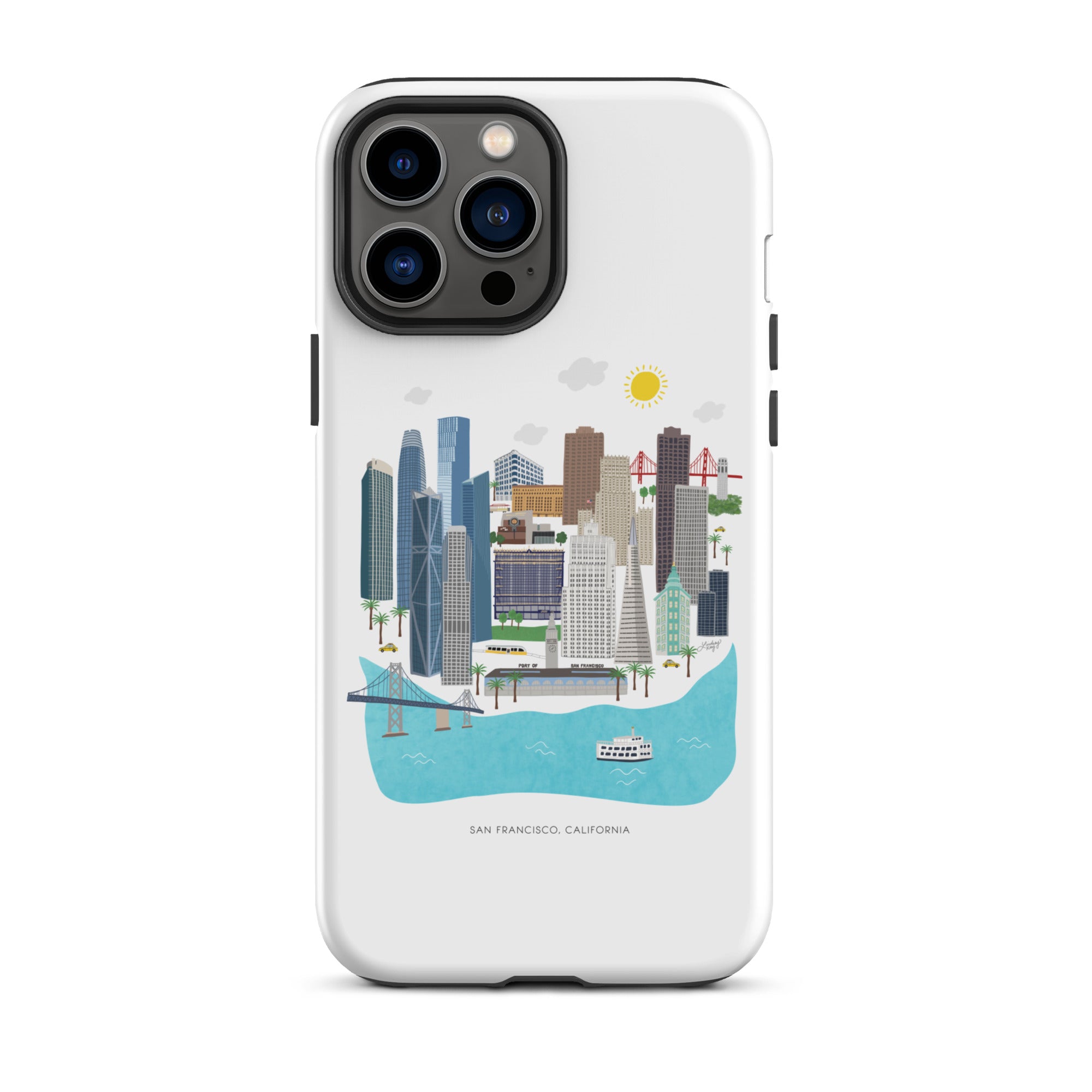 Ilustración del horizonte de San Francisco - Funda resistente para iPhone®