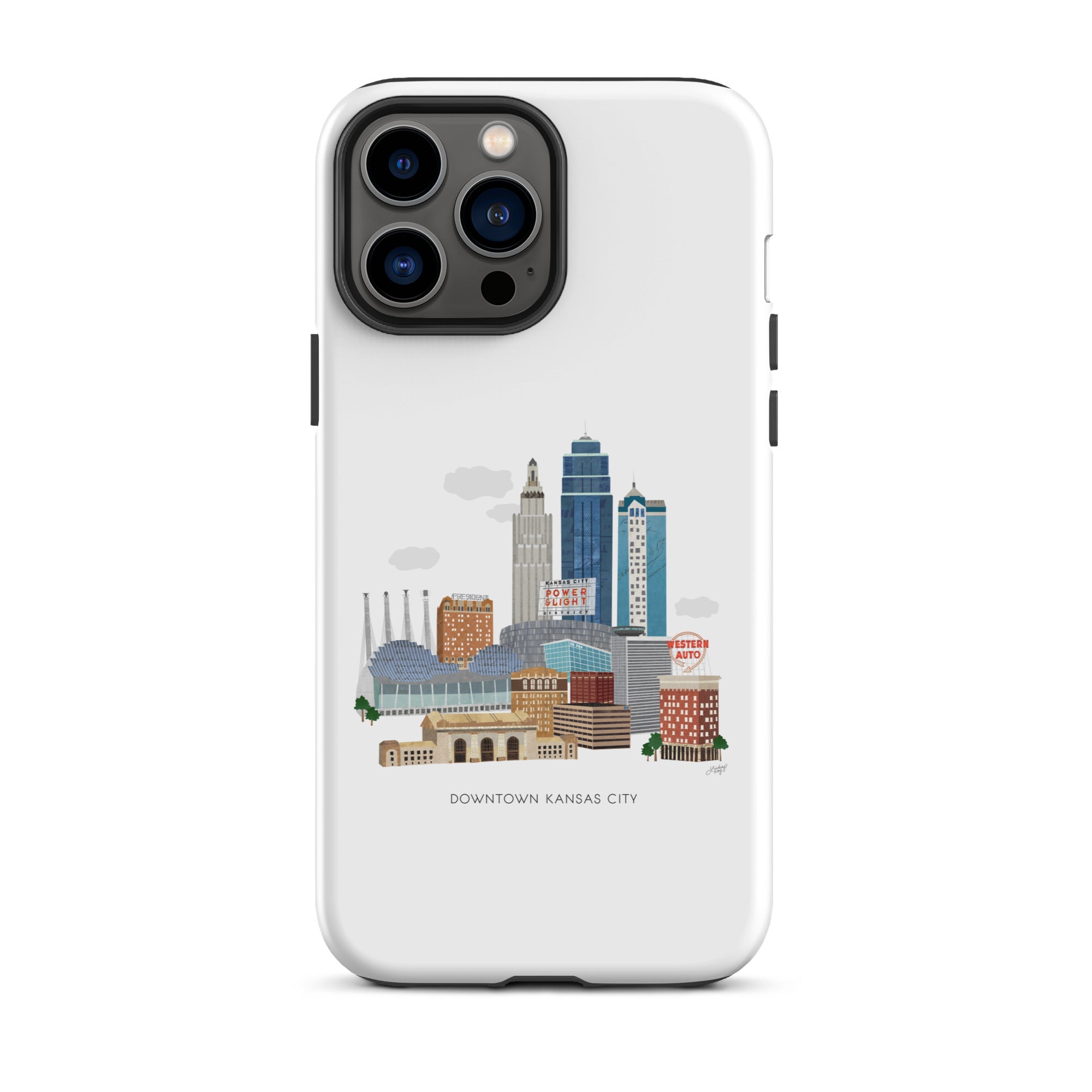Ilustración del horizonte de Kansas City - Funda resistente para iPhone®