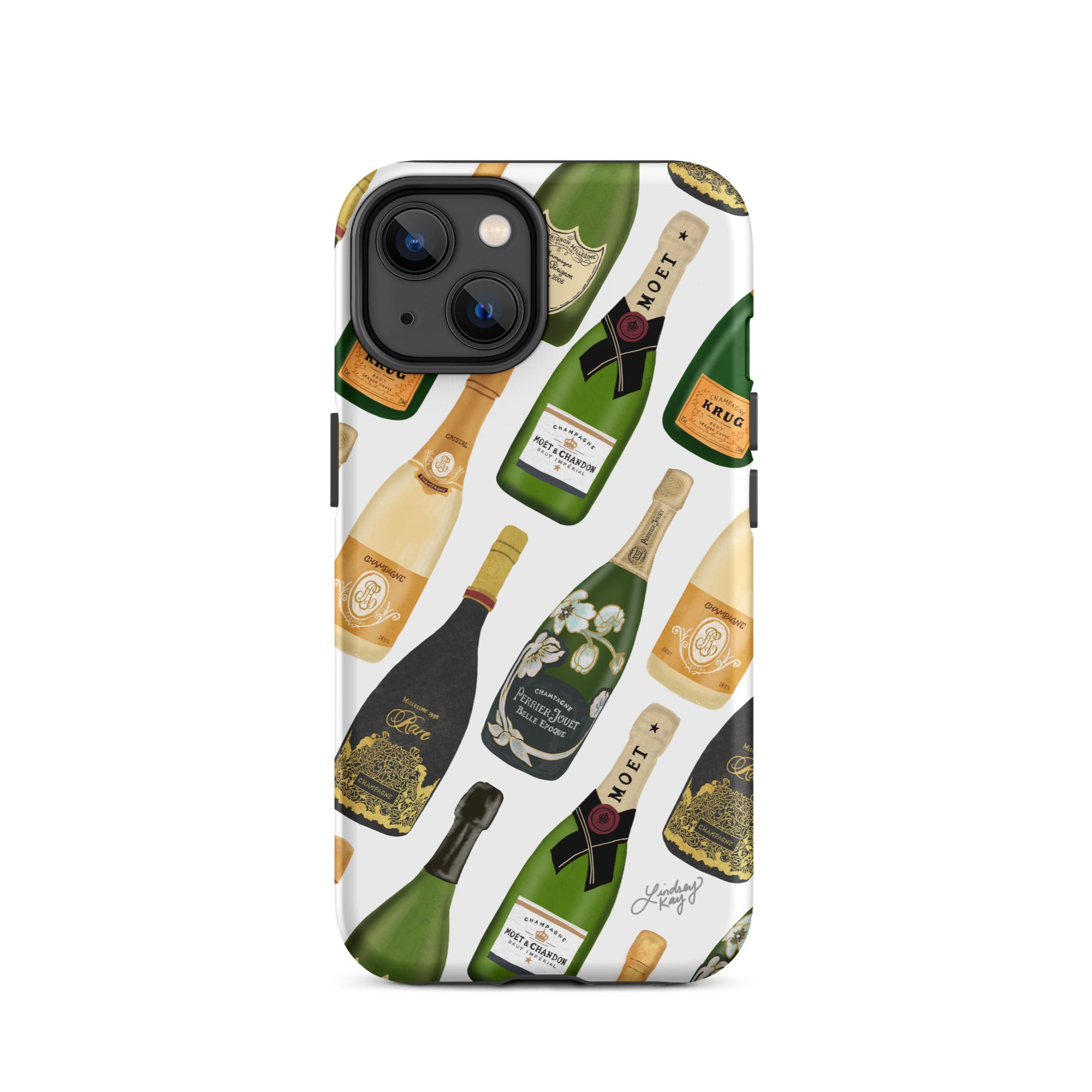Modèle d'illustration de bouteilles de champagne - Coque rigide pour iPhone®