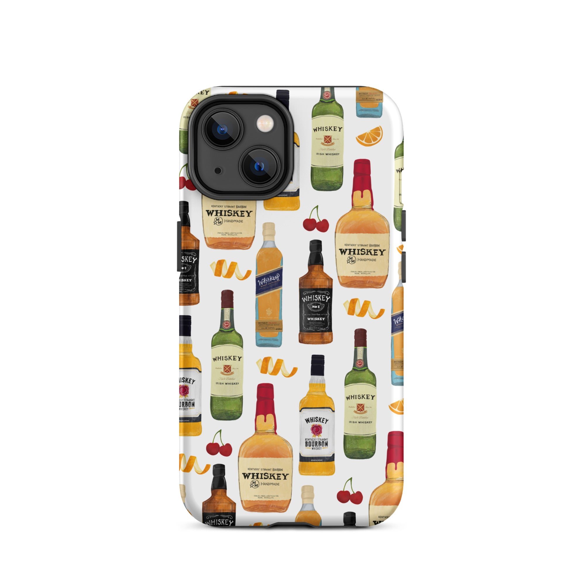 Ilustración de botellas de whisky - Funda resistente para iPhone®