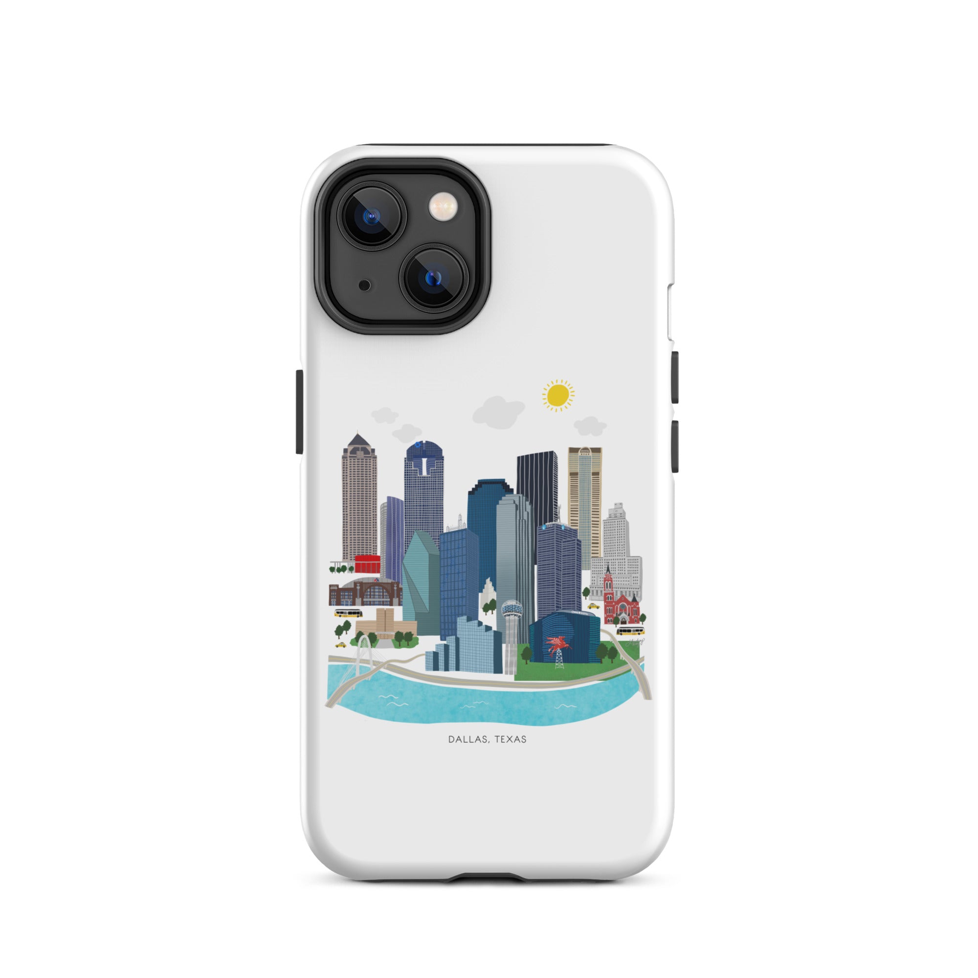 Ilustración del horizonte de Dallas, Texas - Funda resistente para iPhone®