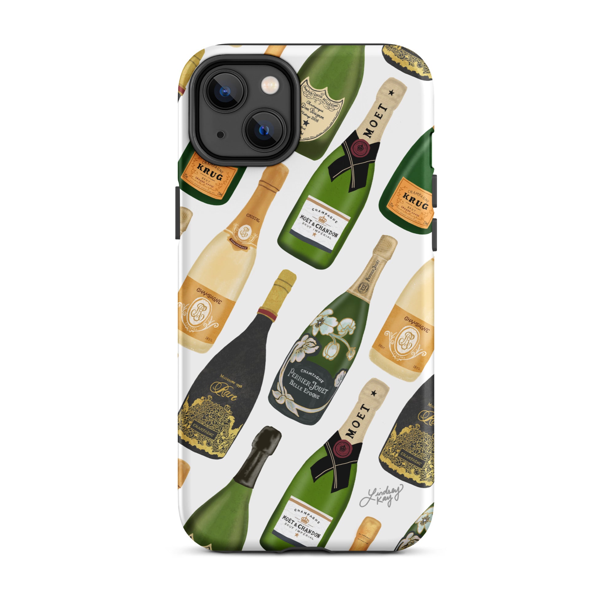 Modèle d'illustration de bouteilles de champagne - Coque rigide pour iPhone®
