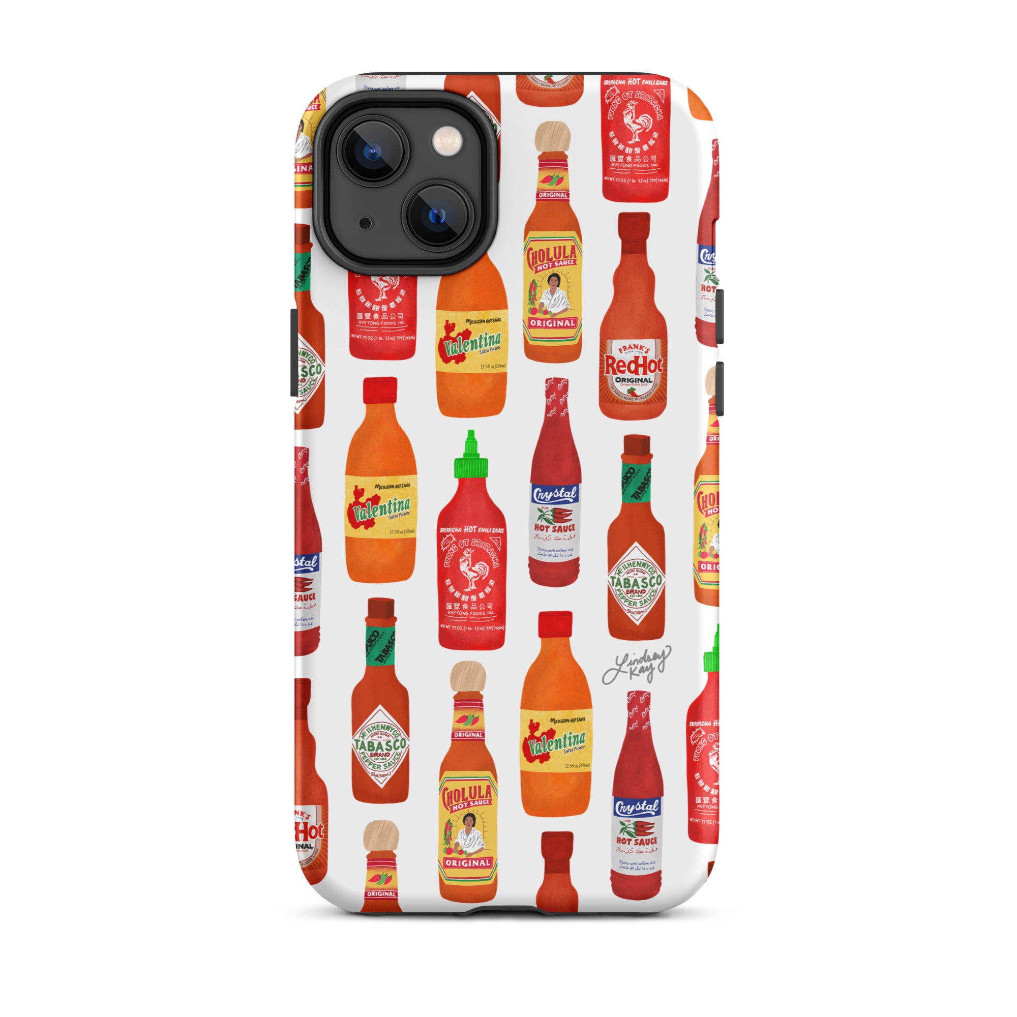 Ilustración de botellas de salsa picante - Funda resistente para iPhone®