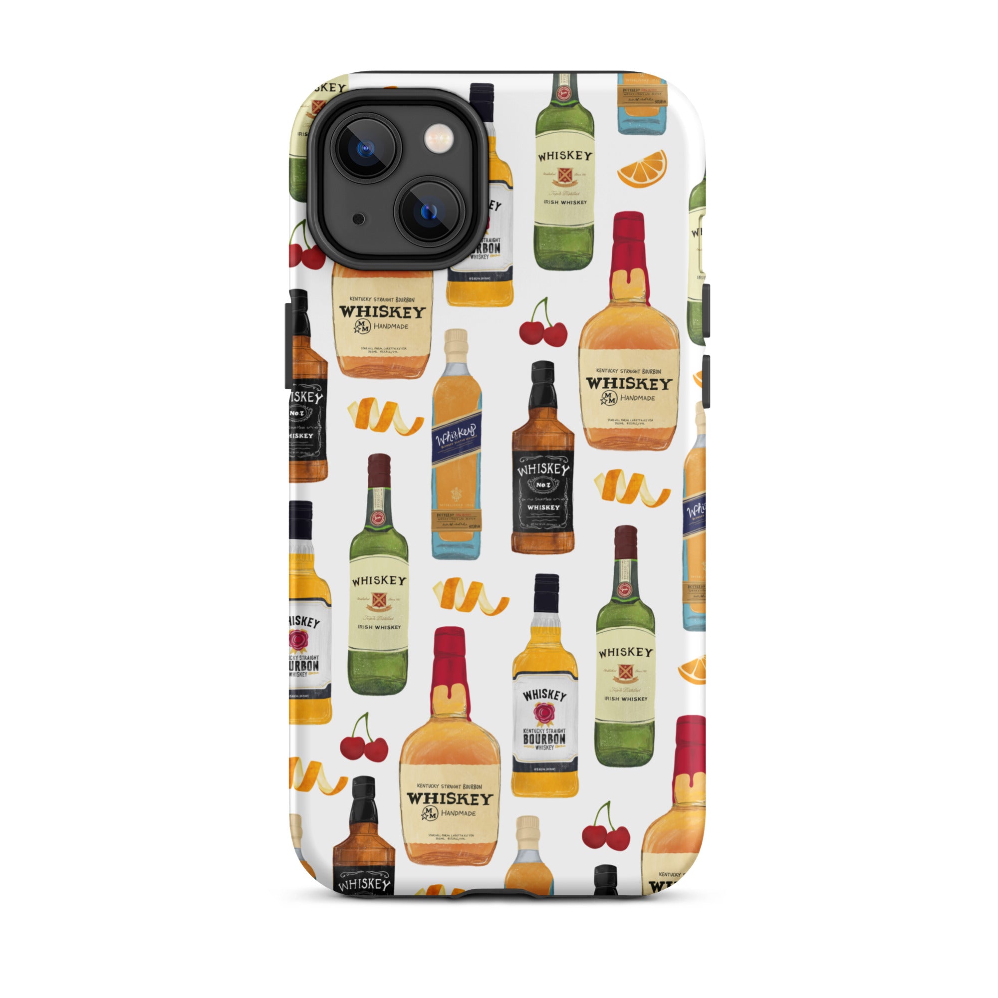 Ilustración de botellas de whisky - Funda resistente para iPhone®