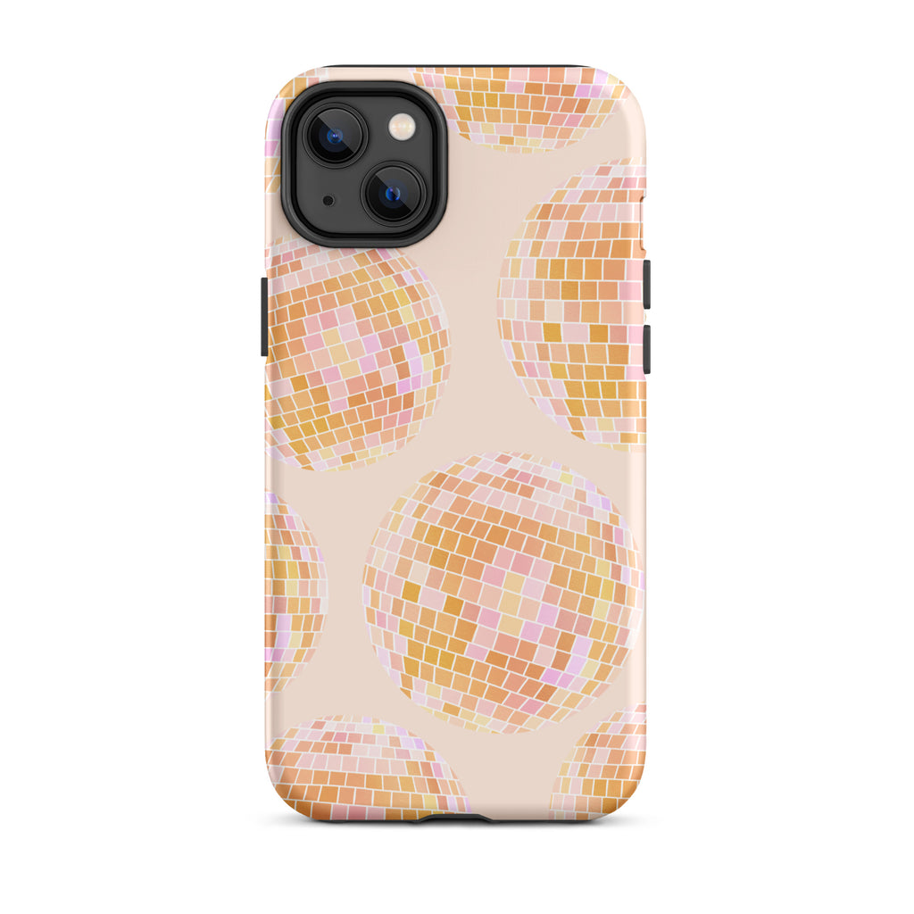 Motif de boules disco jaunes - Coque rigide pour iPhone®