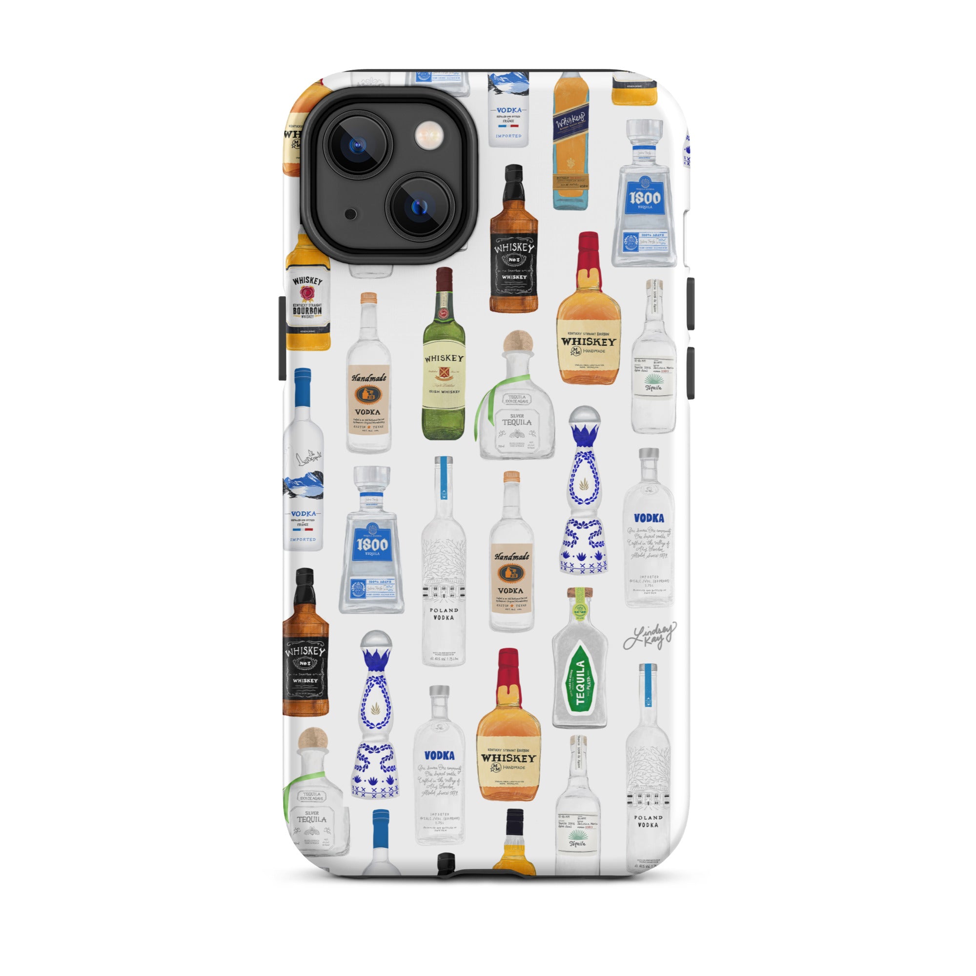Modèle d'illustration de bouteilles d'alcool - Coque rigide pour iPhone®