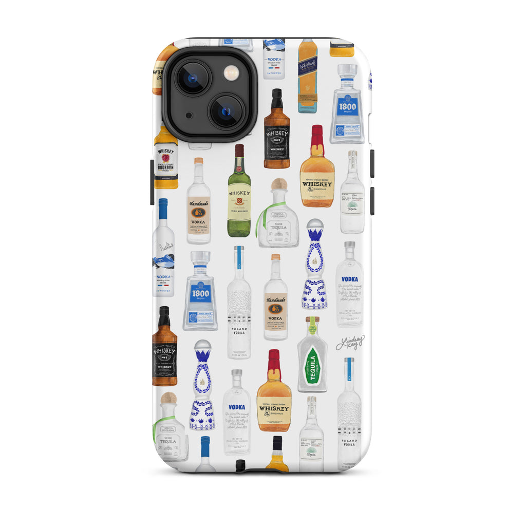 Boozy Bottles Illustration Pattern - Tough Case for iPhone®