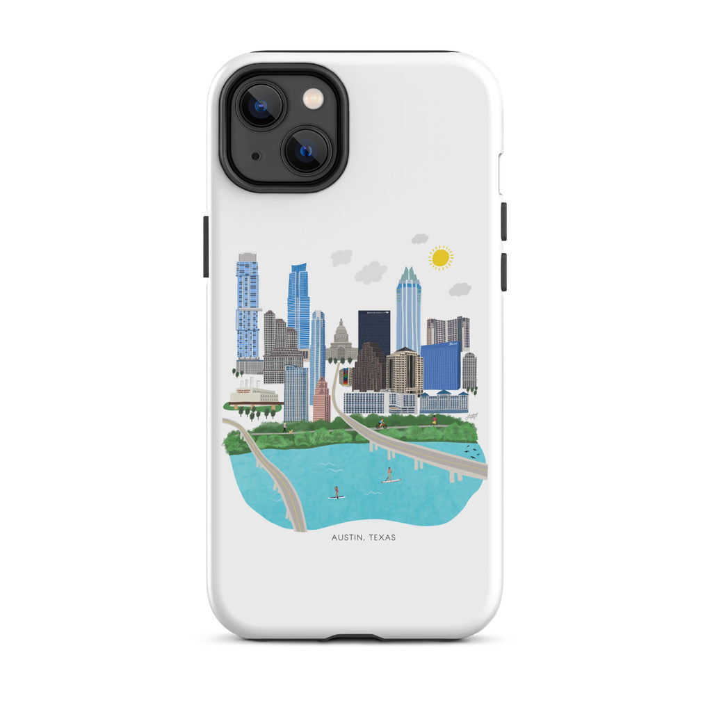 Ilustración del horizonte de Austin, Texas - Funda resistente para iPhone®