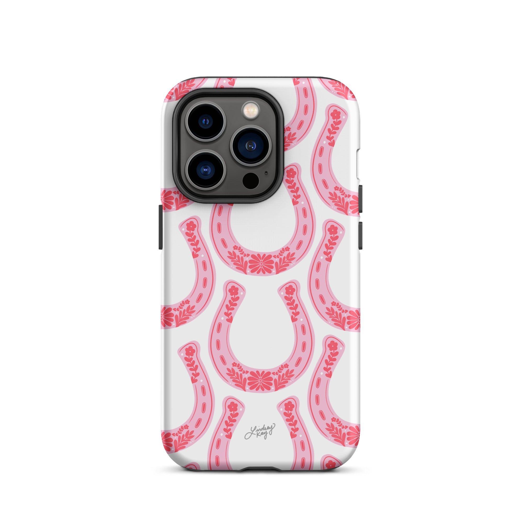Patrón de herradura floral rosa - Funda resistente para iPhone®