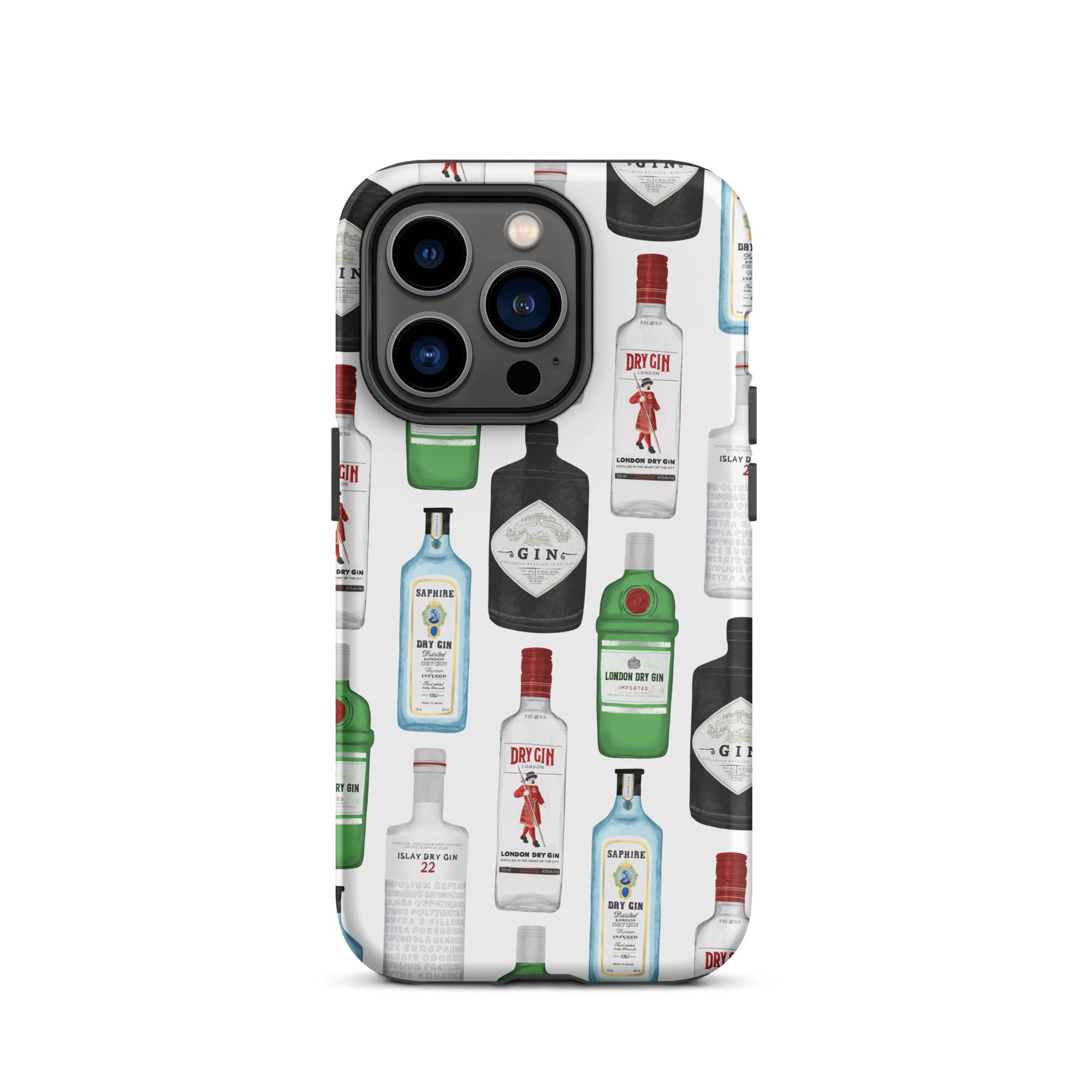 Ilustración de botellas de ginebra - Funda resistente para iPhone®