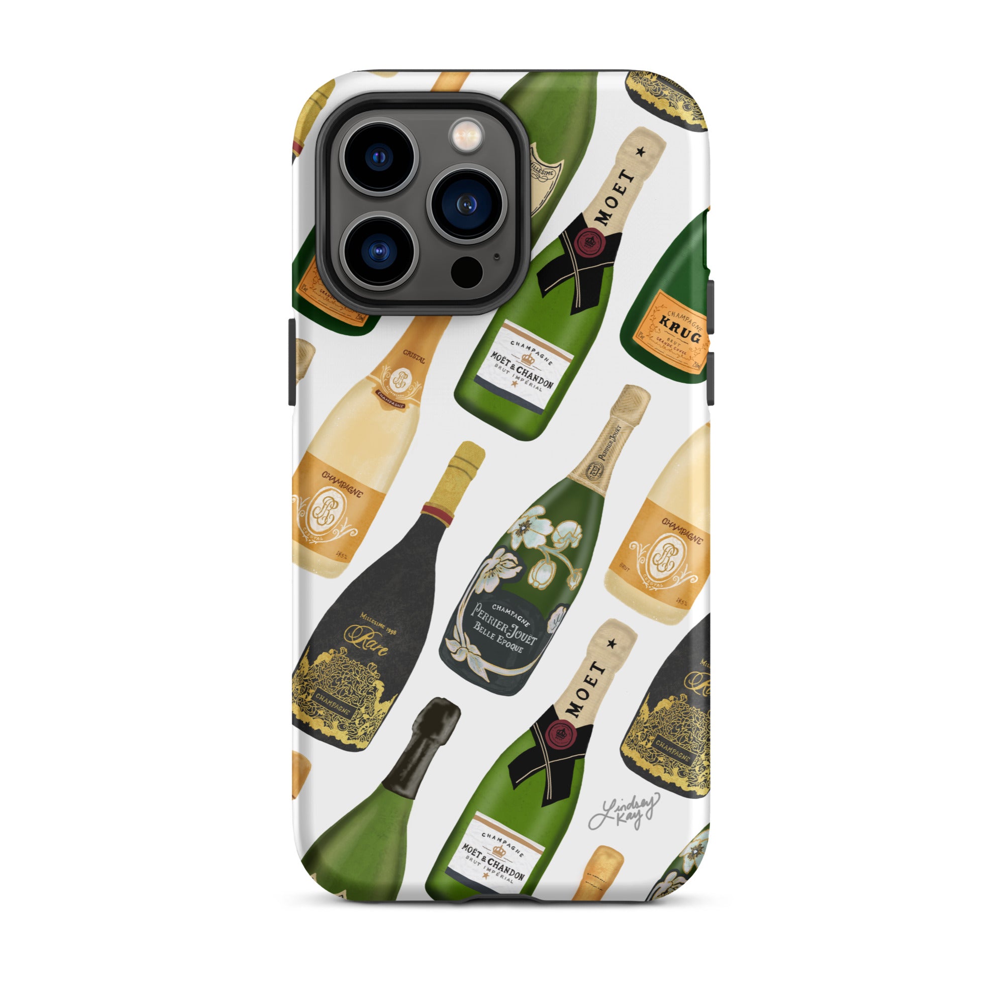 Modèle d'illustration de bouteilles de champagne - Coque rigide pour iPhone®