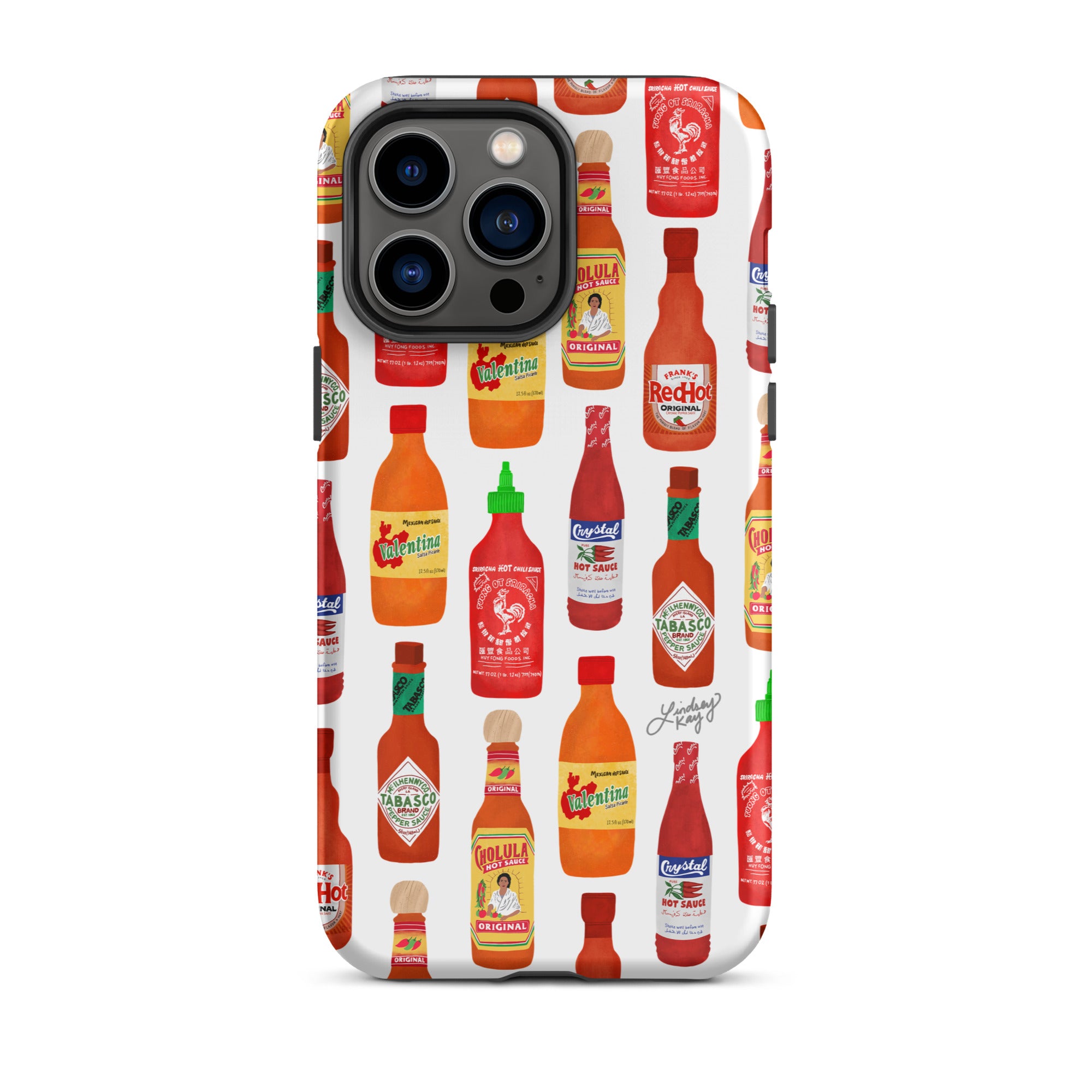 Ilustración de botellas de salsa picante - Funda resistente para iPhone®