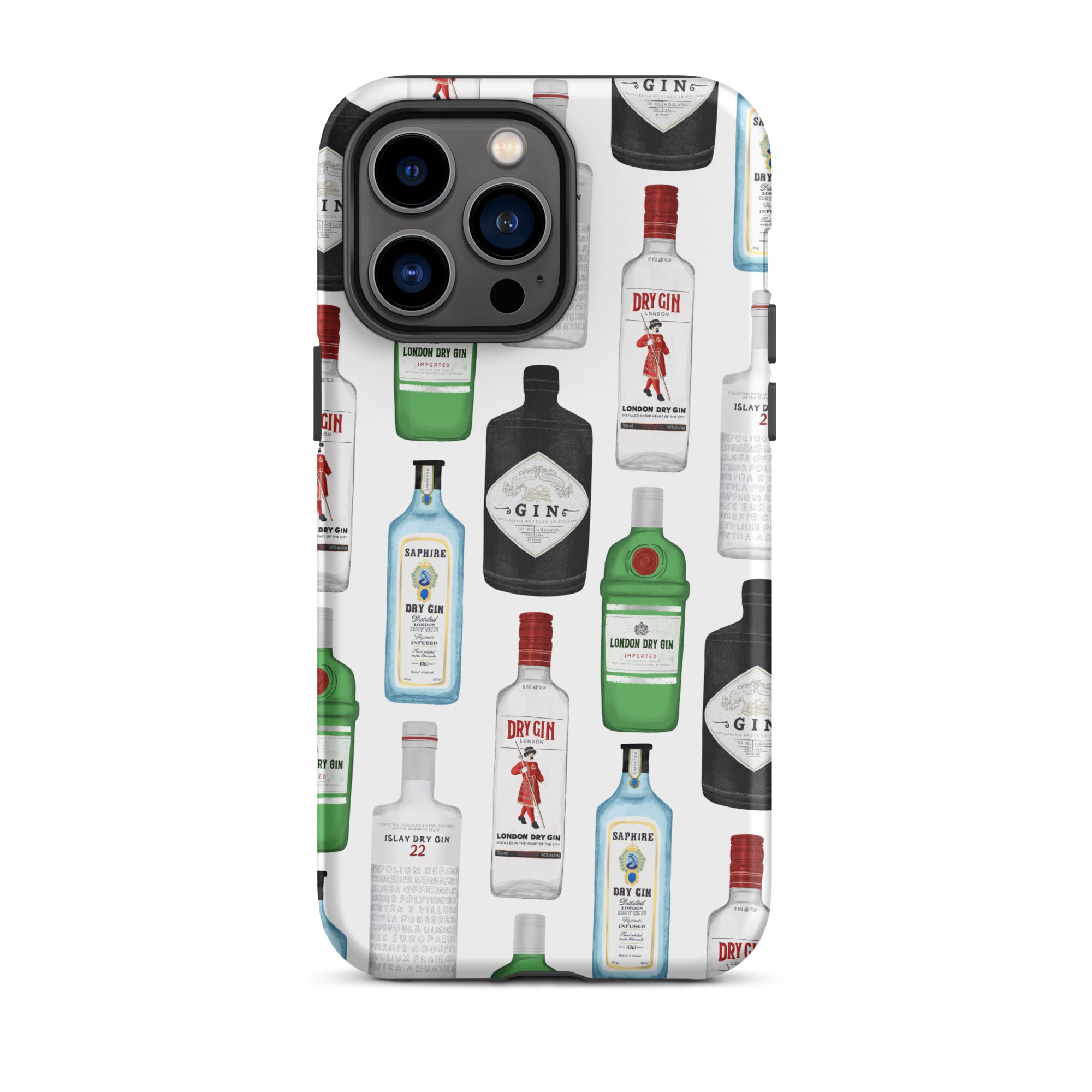 Ilustración de botellas de ginebra - Funda resistente para iPhone®
